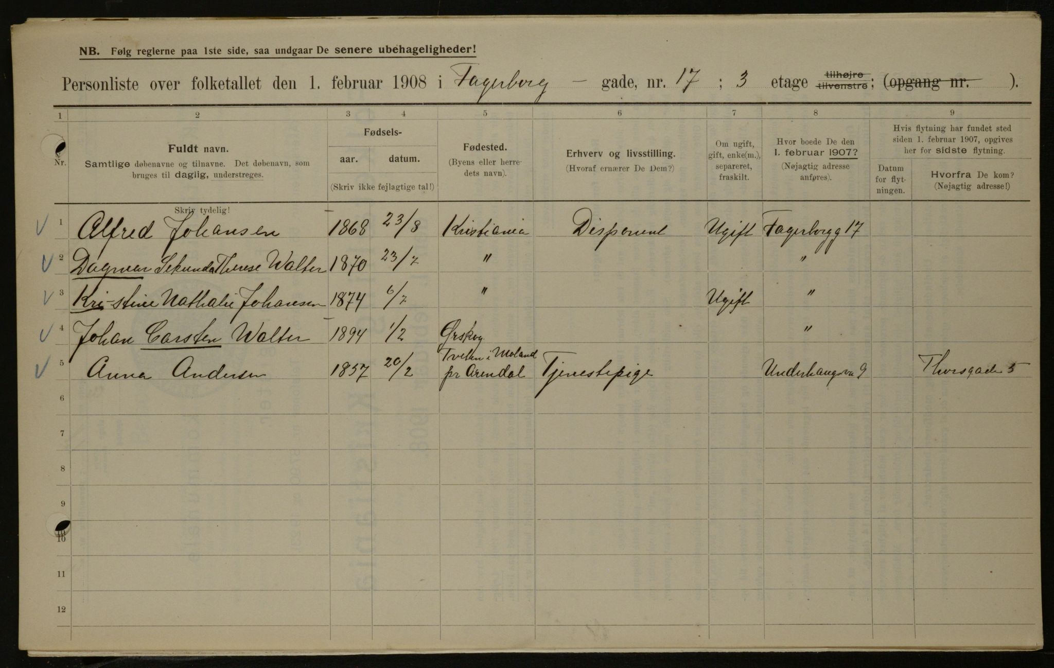 OBA, Municipal Census 1908 for Kristiania, 1908, p. 20902