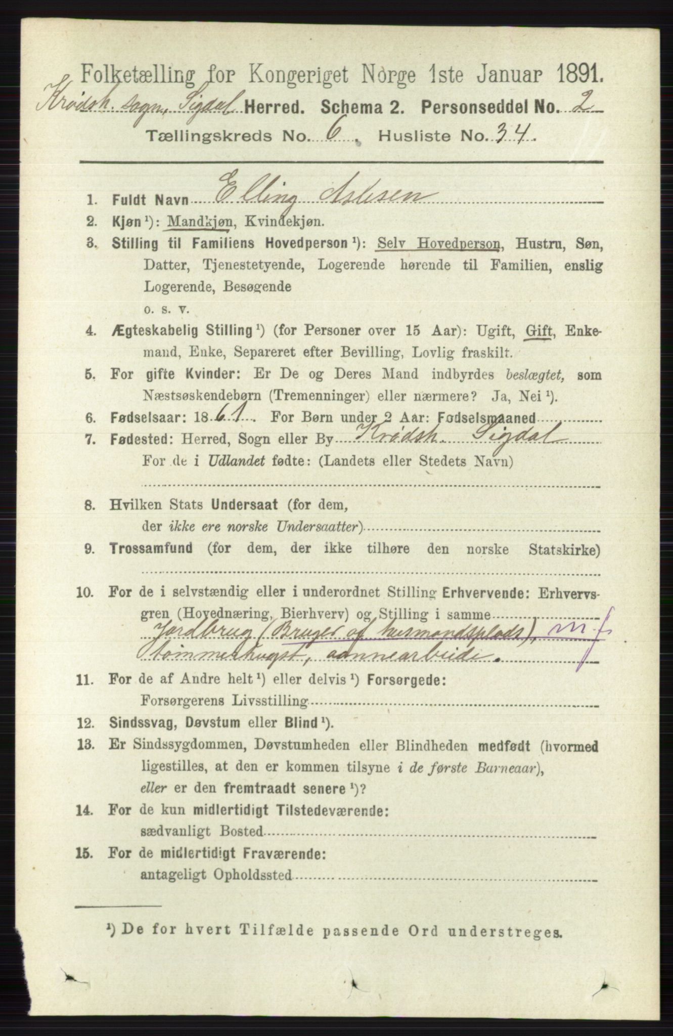RA, 1891 census for 0621 Sigdal, 1891, p. 6844
