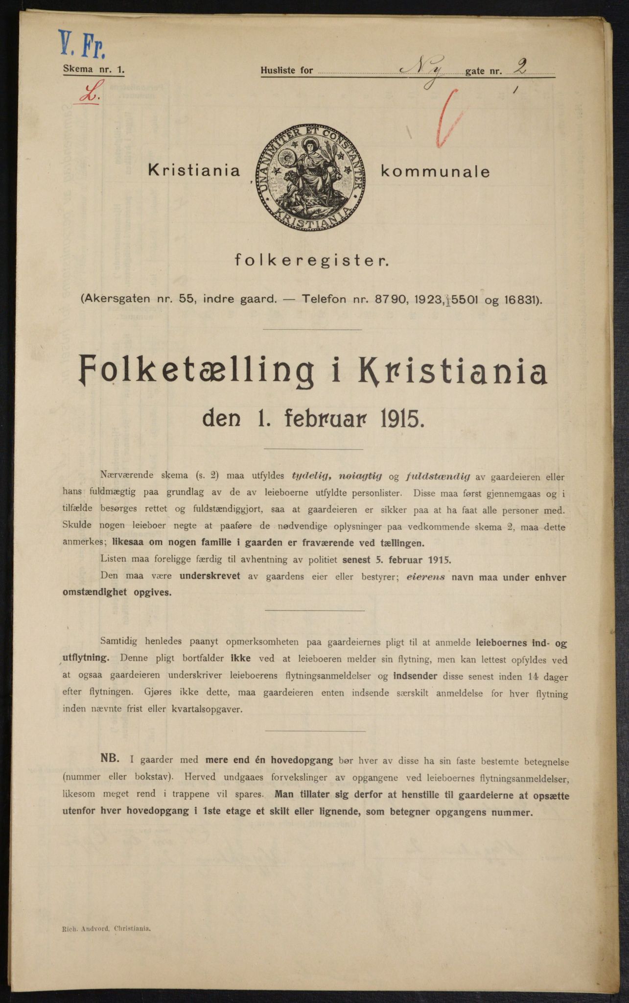 OBA, Municipal Census 1915 for Kristiania, 1915, p. 73307
