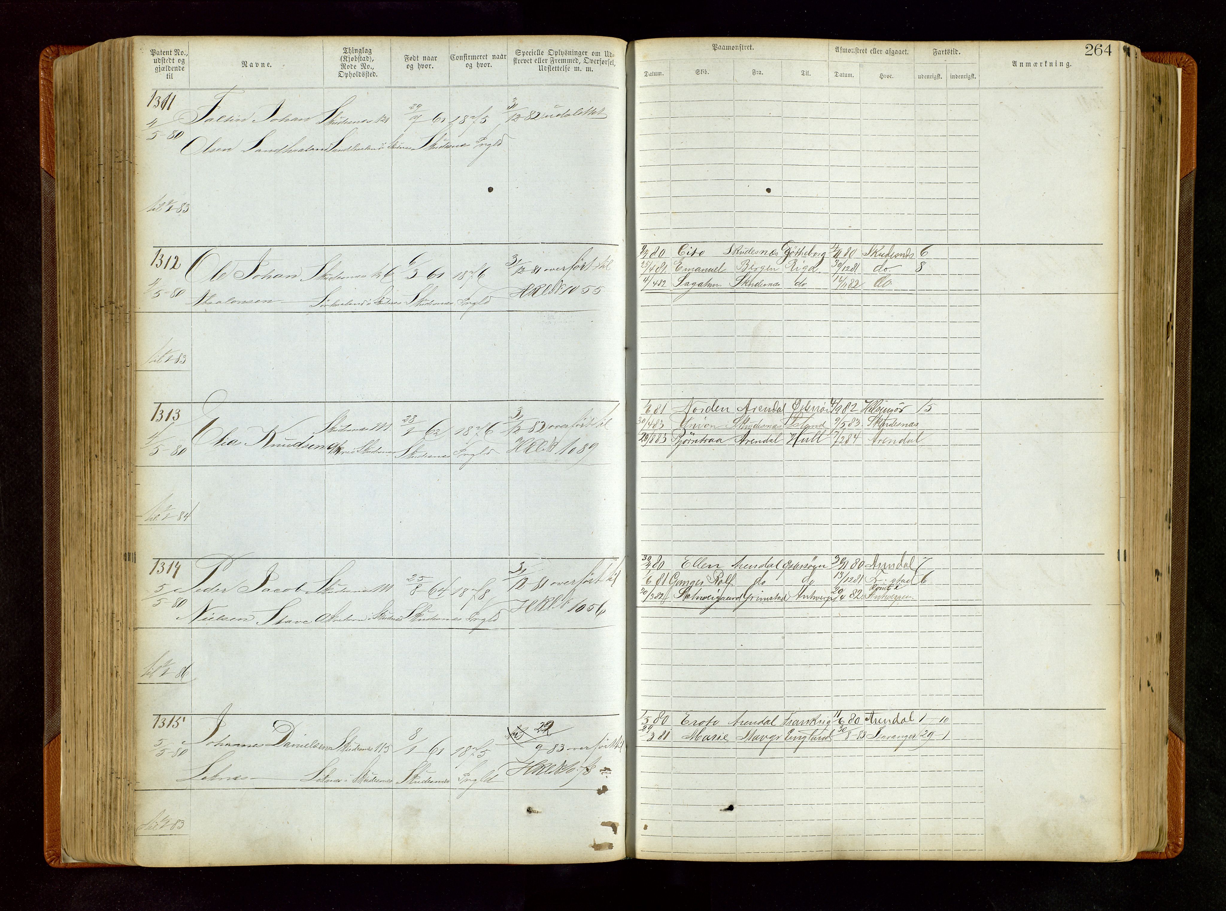 Haugesund sjømannskontor, AV/SAST-A-102007/F/Ff/L0001: Sjøfartsrulle Skudenes krets nr 1-2742, 1868-1948, p. 264