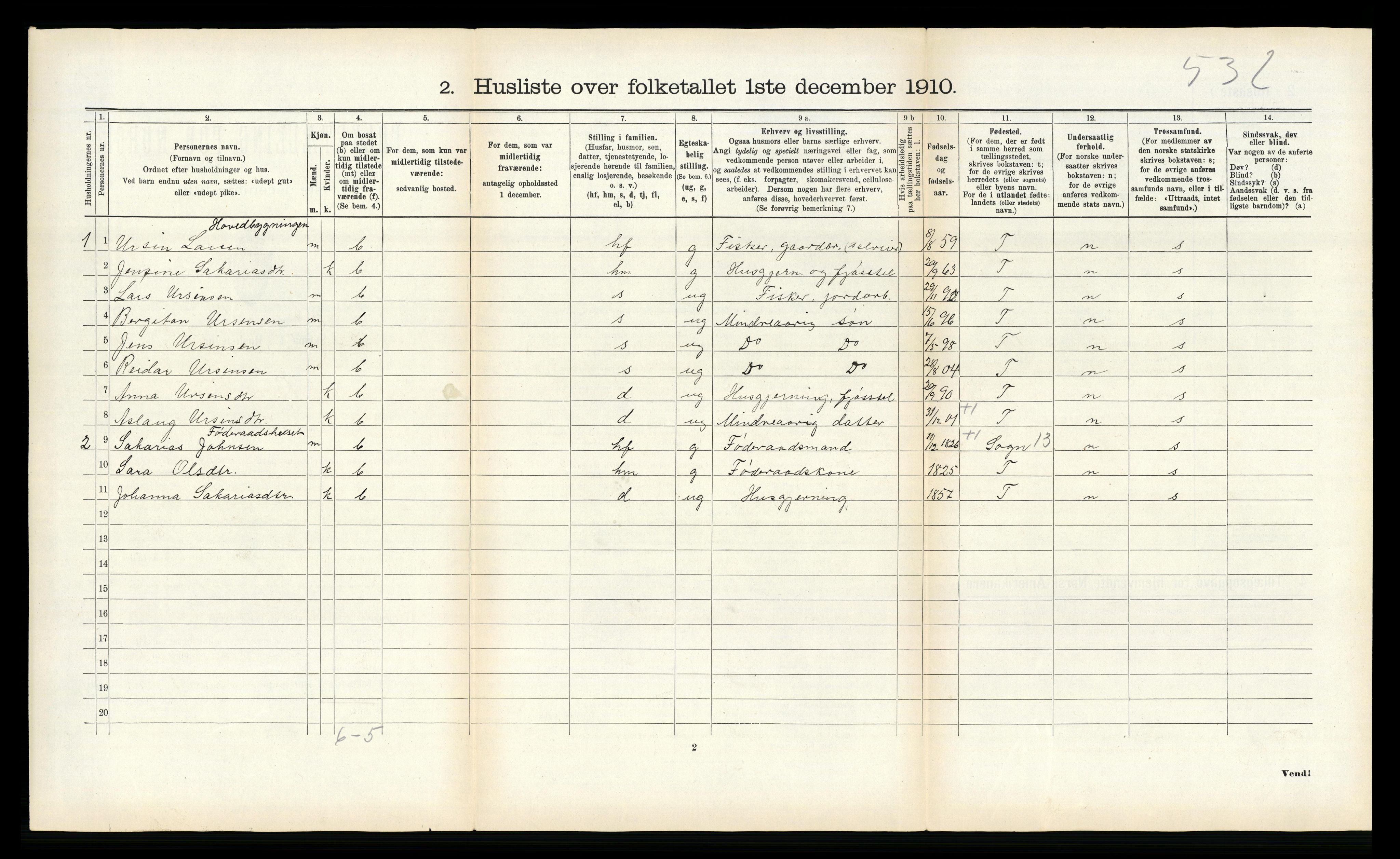 RA, 1910 census for Borge, 1910, p. 556