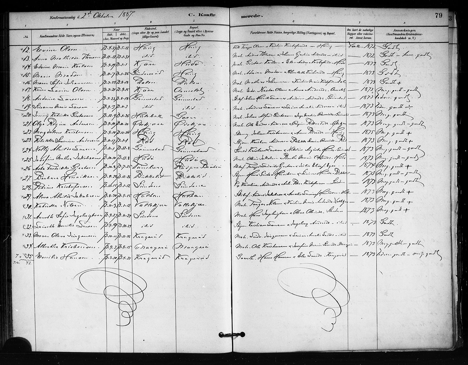 Tjøme kirkebøker, AV/SAKO-A-328/F/Fa/L0001: Parish register (official) no. I 1, 1879-1890, p. 79