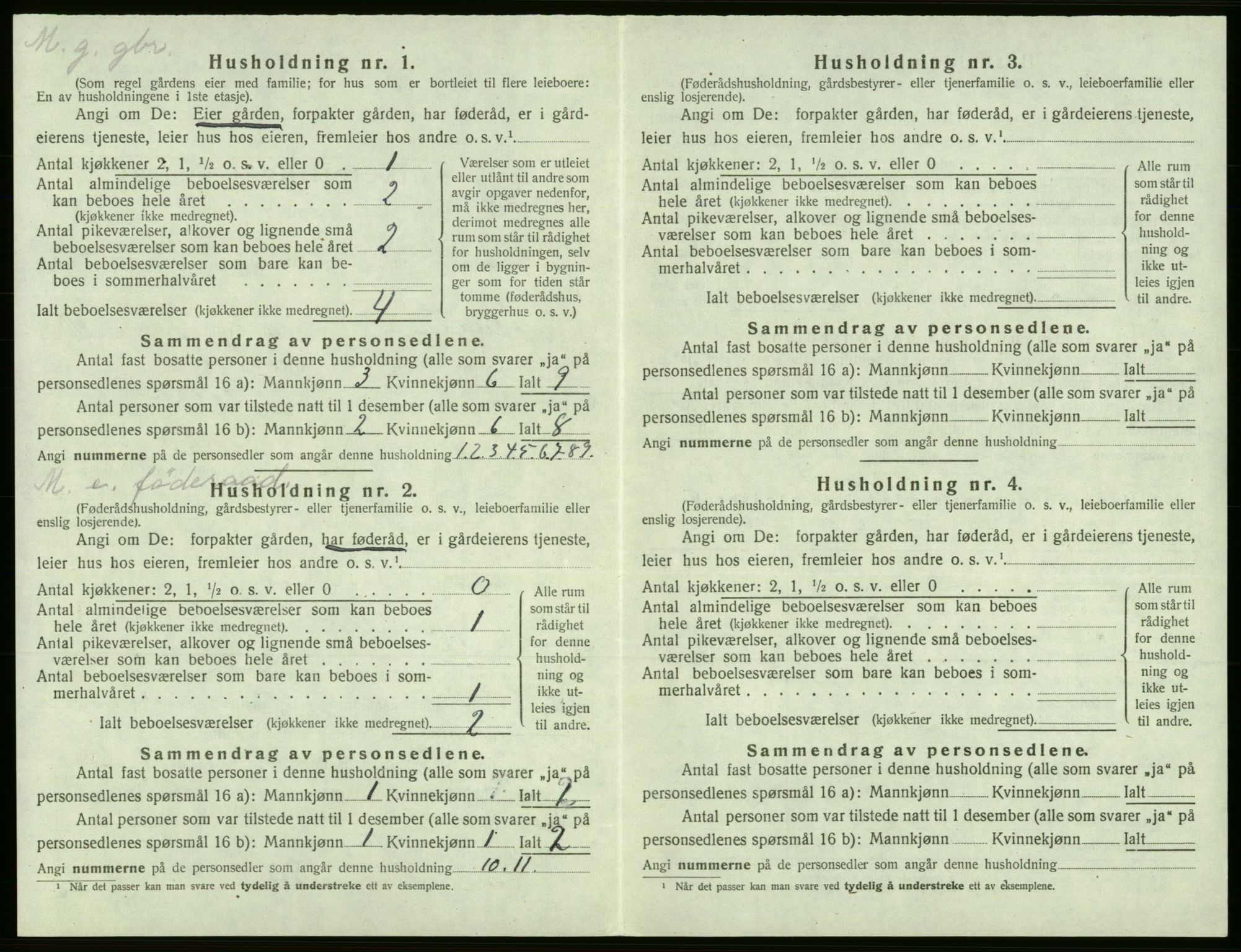 SAB, 1920 census for Jondal, 1920, p. 319