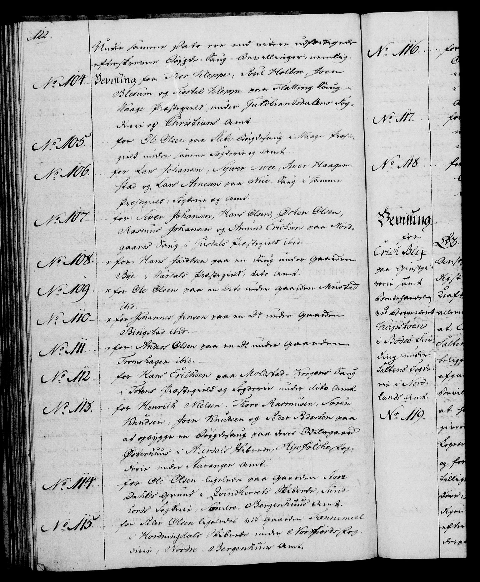 Rentekammeret, Kammerkanselliet, RA/EA-3111/G/Gg/Gga/L0013: Norsk ekspedisjonsprotokoll med register (merket RK 53.13), 1784-1787, p. 122