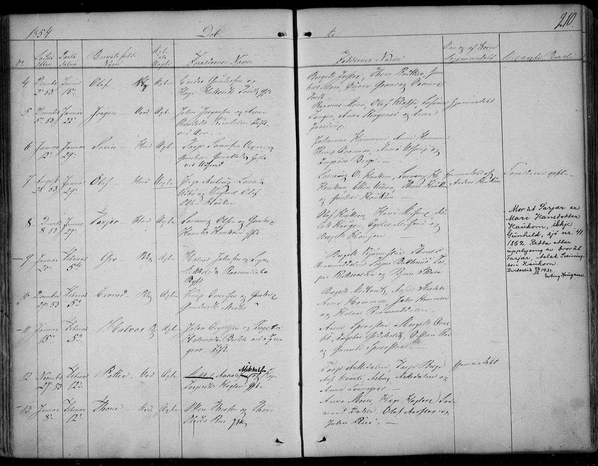 Kviteseid kirkebøker, SAKO/A-276/F/Fa/L0006: Parish register (official) no. I 6, 1836-1858, p. 210