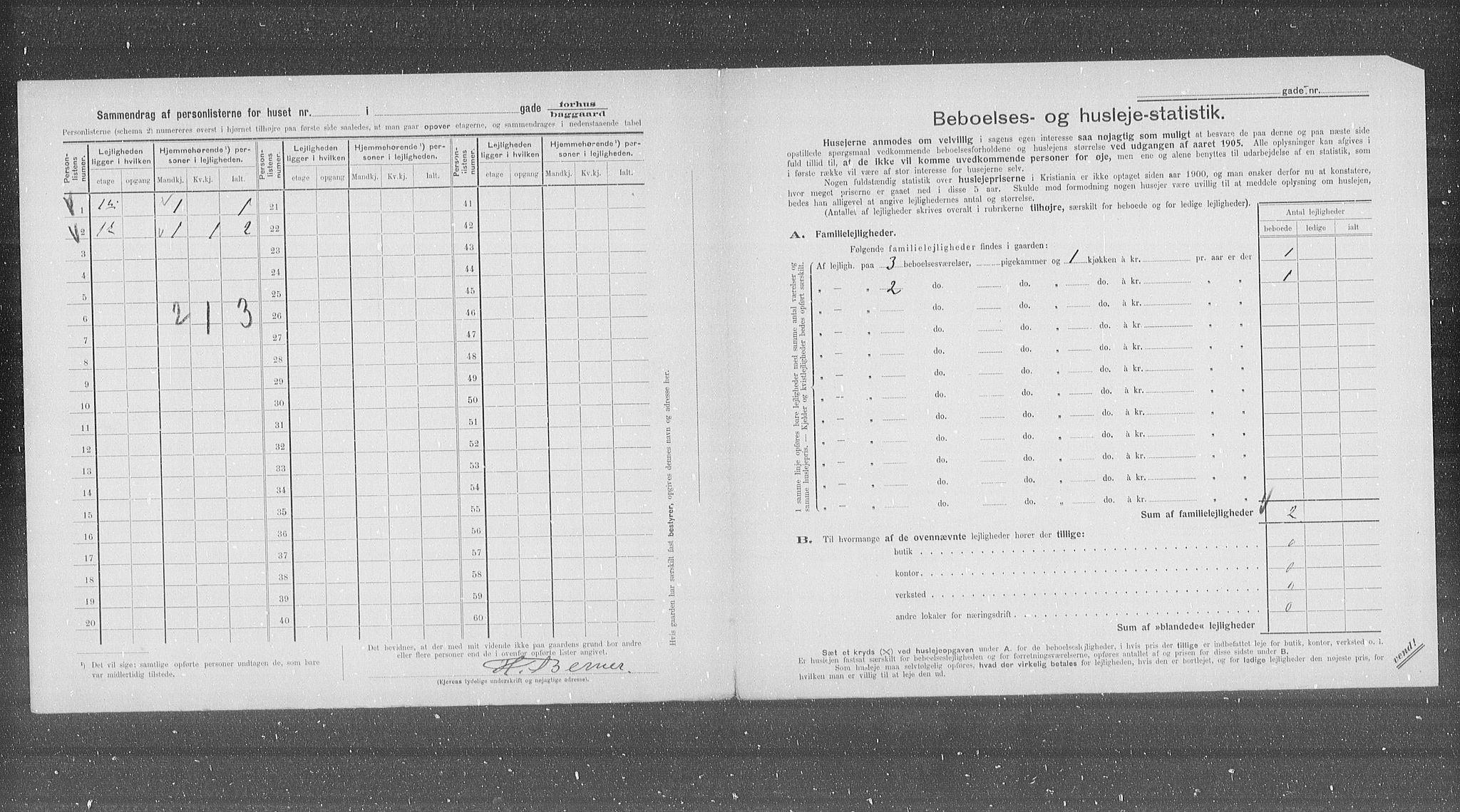 OBA, Municipal Census 1905 for Kristiania, 1905, p. 13791