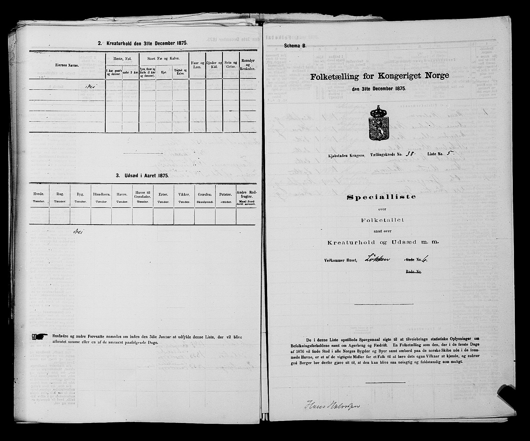 SAKO, 1875 census for 0801P Kragerø, 1875, p. 835