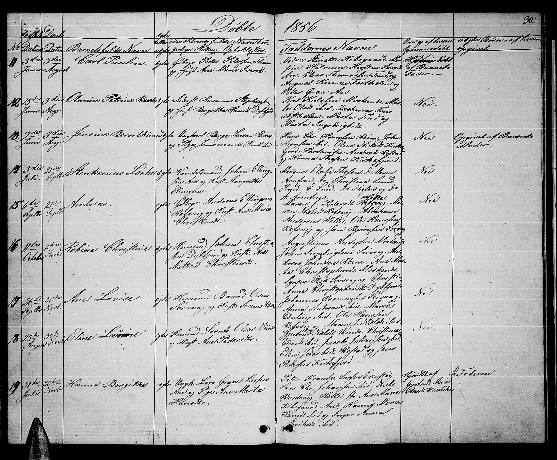 Ministerialprotokoller, klokkerbøker og fødselsregistre - Nordland, SAT/A-1459/886/L1224: Parish register (copy) no. 886C01, 1843-1873, p. 30