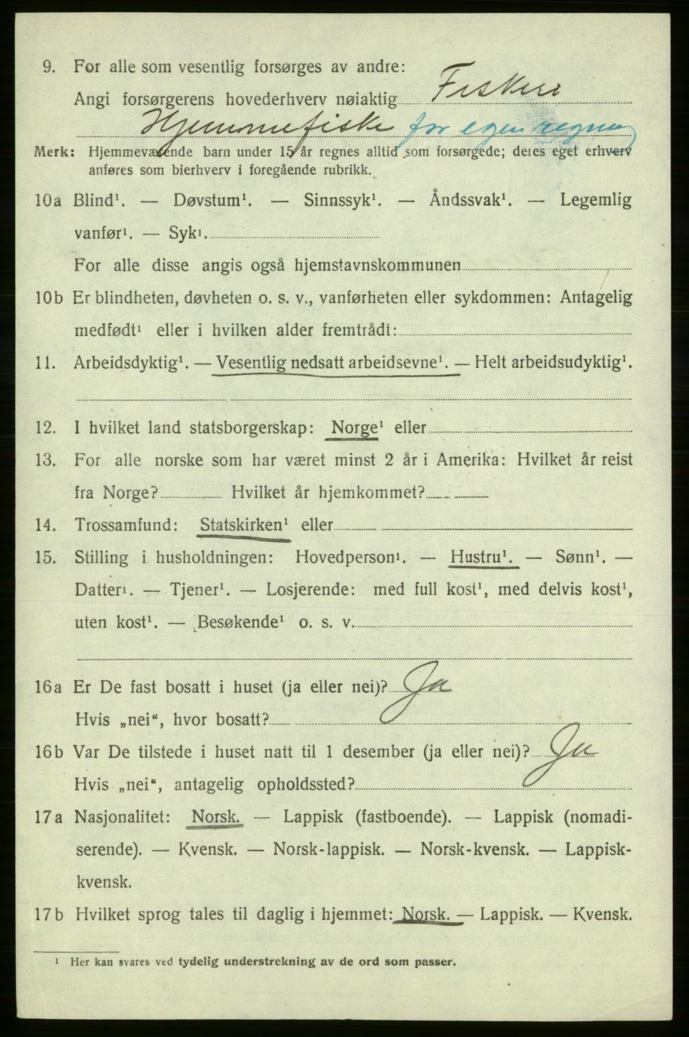 SATØ, 1920 census for , 1920, p. 2851