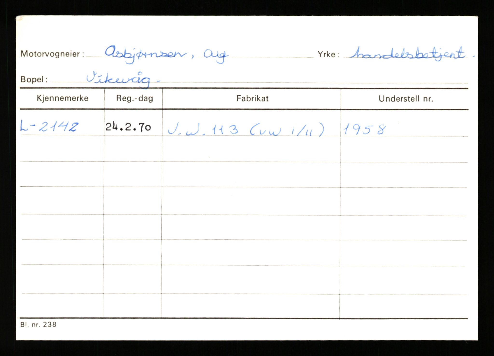 Stavanger trafikkstasjon, SAST/A-101942/0/H/L0001: Abarbanell - Askerud, 1930-1971, p. 2704