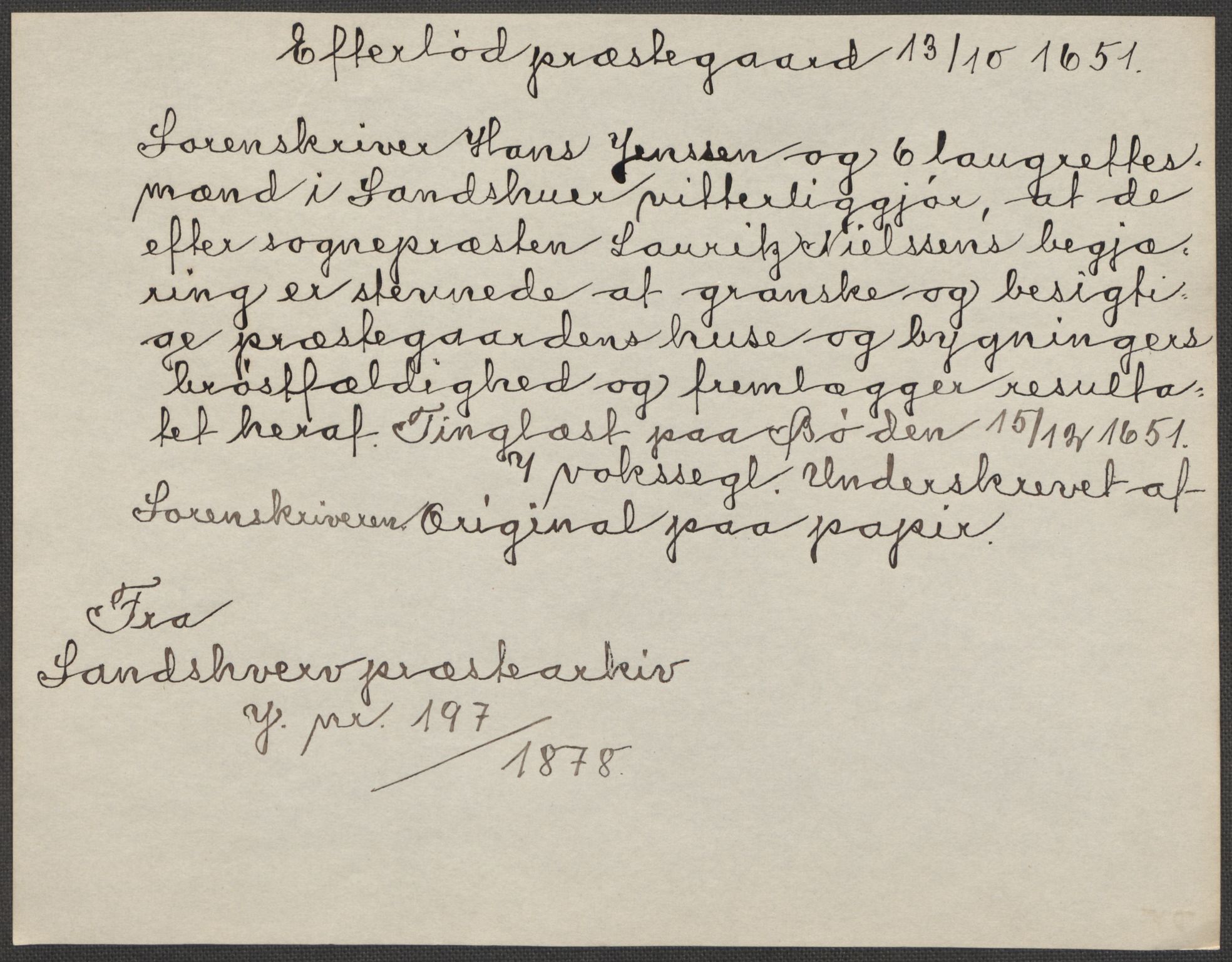 Riksarkivets diplomsamling, AV/RA-EA-5965/F15/L0020: Prestearkiv - Buskerud, 1584-1727, p. 55