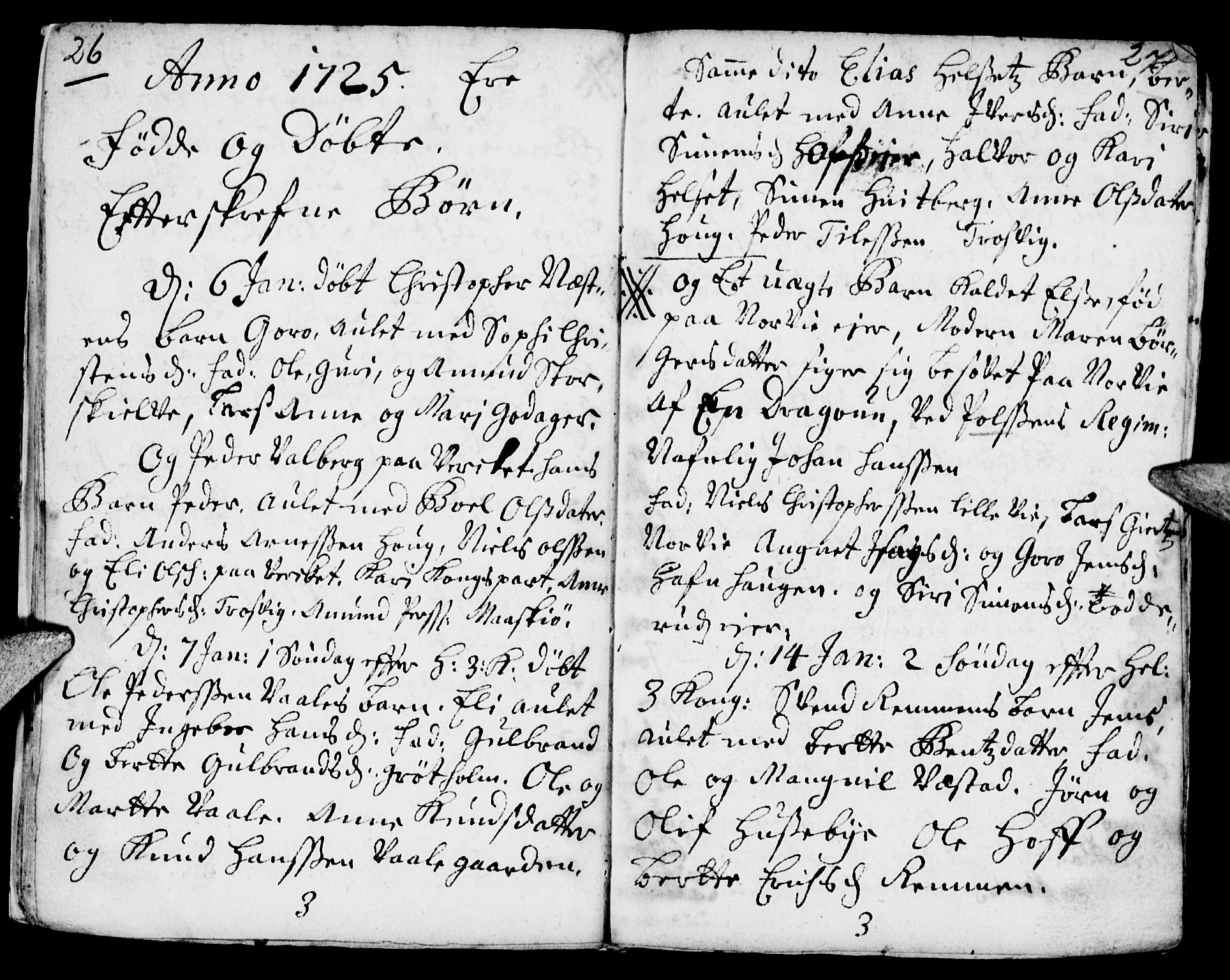 Stange prestekontor, SAH/PREST-002/K/L0002: Parish register (official) no. 2, 1724-1740, p. 26-27