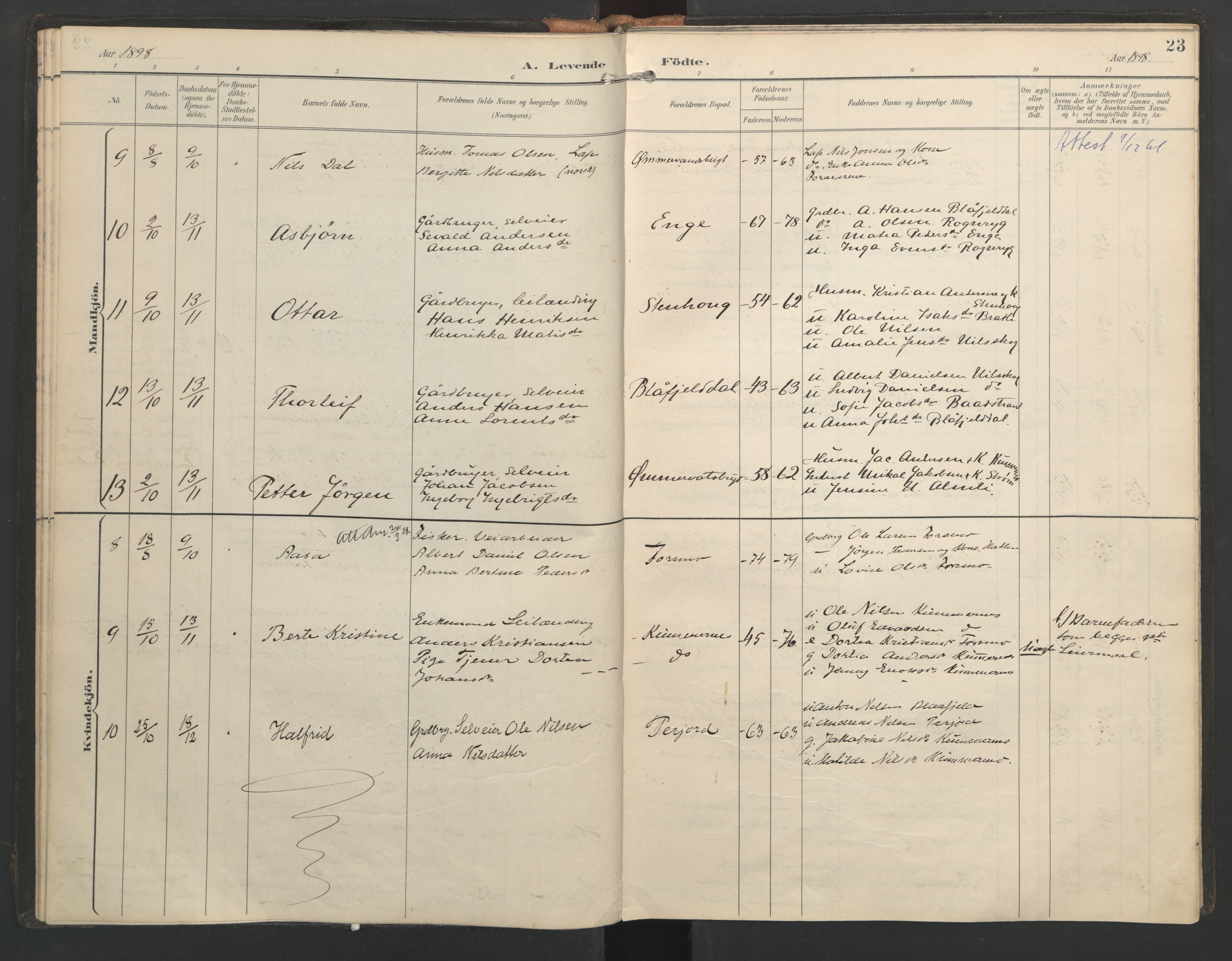 Ministerialprotokoller, klokkerbøker og fødselsregistre - Nordland, SAT/A-1459/821/L0317: Parish register (official) no. 821A01, 1892-1907, p. 23