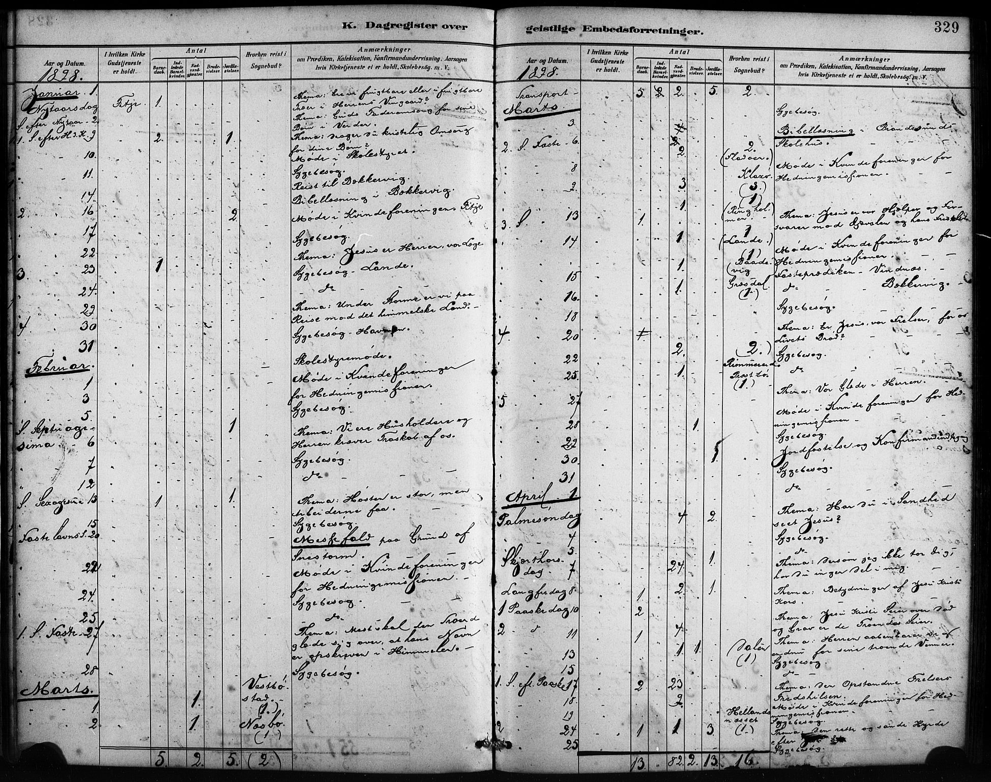 Fitjar sokneprestembete, SAB/A-99926: Parish register (official) no. A 2, 1882-1899, p. 329