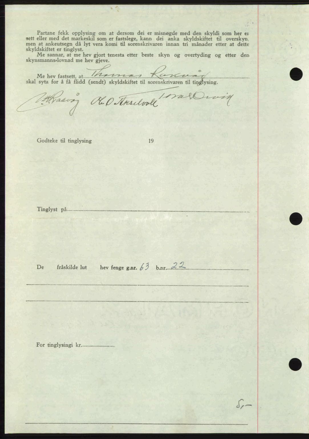 Romsdal sorenskriveri, AV/SAT-A-4149/1/2/2C: Mortgage book no. A23, 1947-1947, Diary no: : 1531/1947