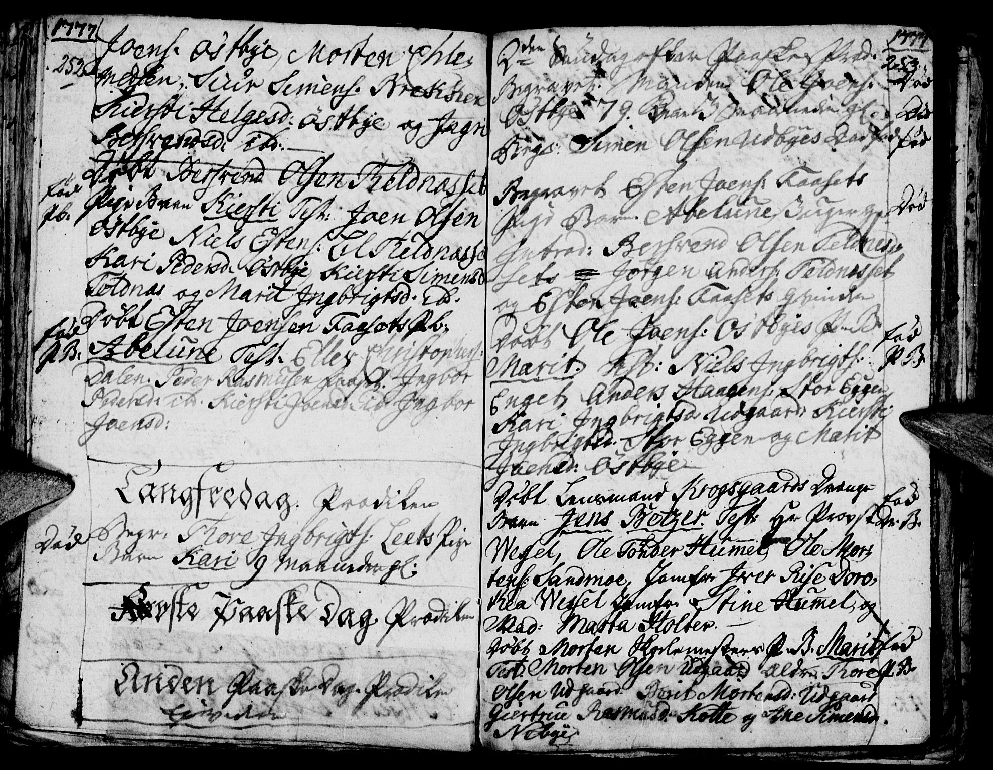 Tynset prestekontor, SAH/PREST-058/H/Ha/Haa/L0006: Parish register (official) no. 6, 1763-1779, p. 252-253