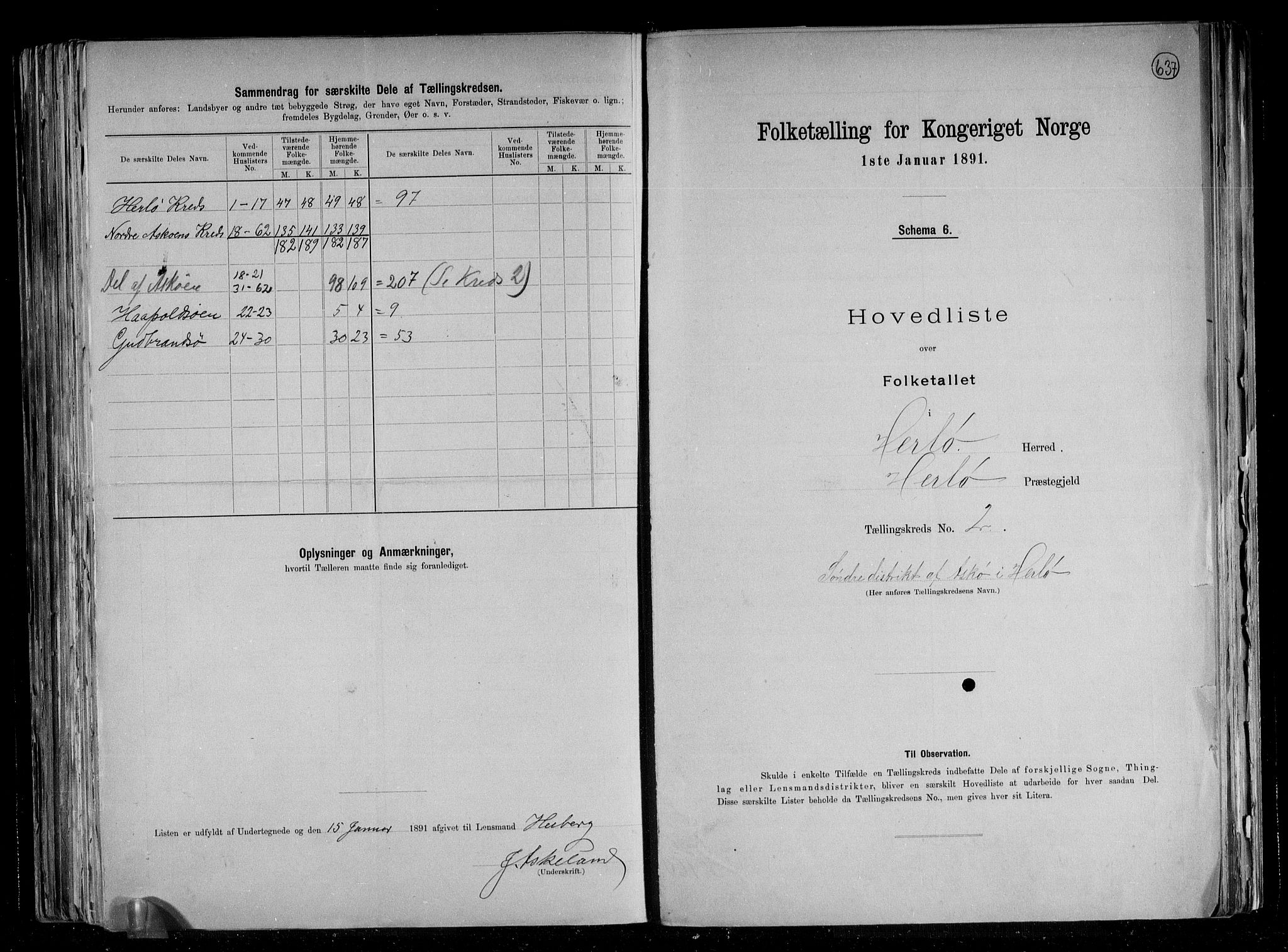 RA, 1891 census for 1258 Herdla, 1891, p. 7