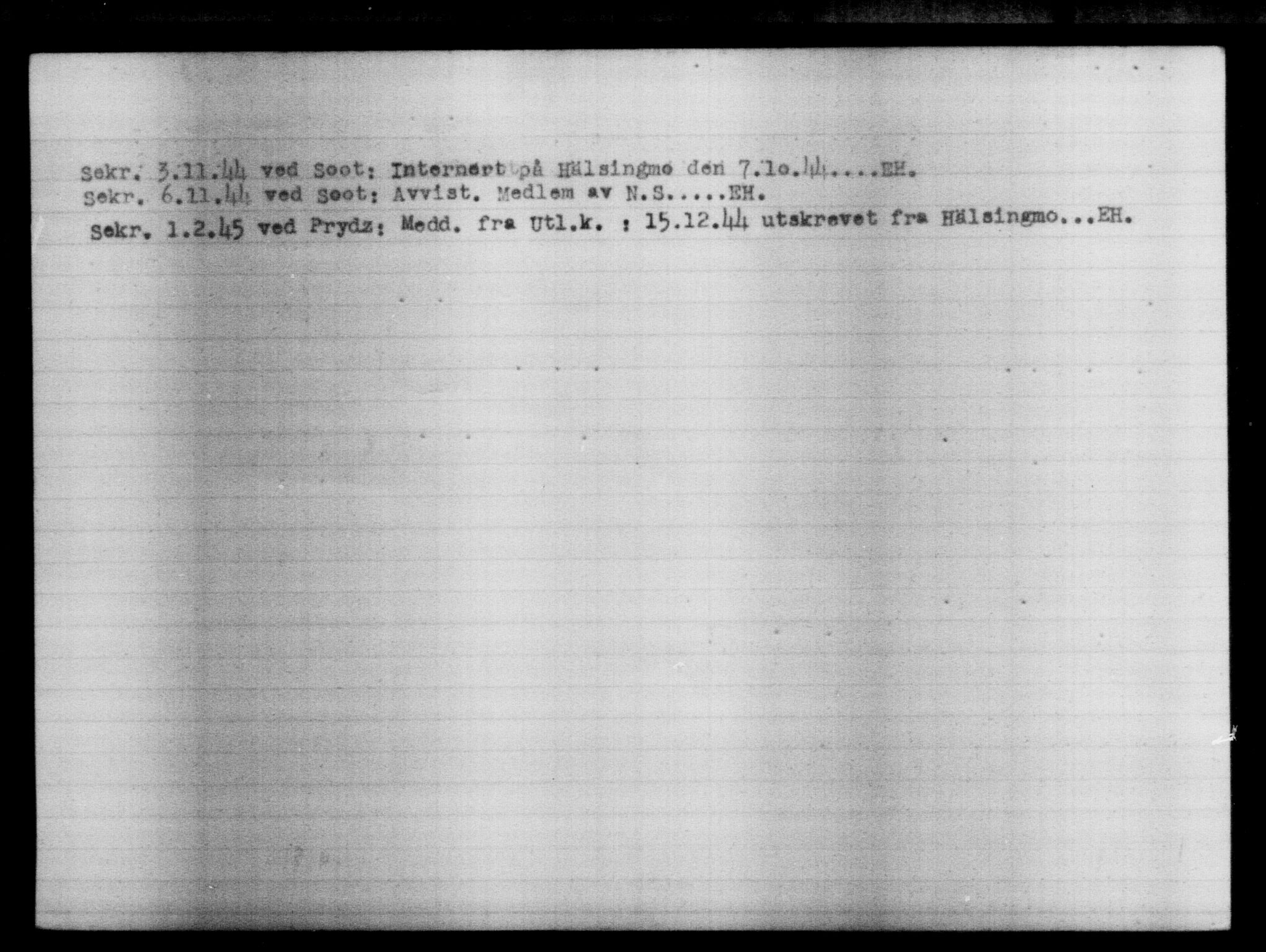 Utenriksstasjonene, Legasjonen i Stockholm, Flyktningkontoret, AV/RA-S-6753/V/Va/L0013: Kjesäterkartoteket, flyktninger med registreringsnr. 31500-34731, 1940-1945, p. 2781