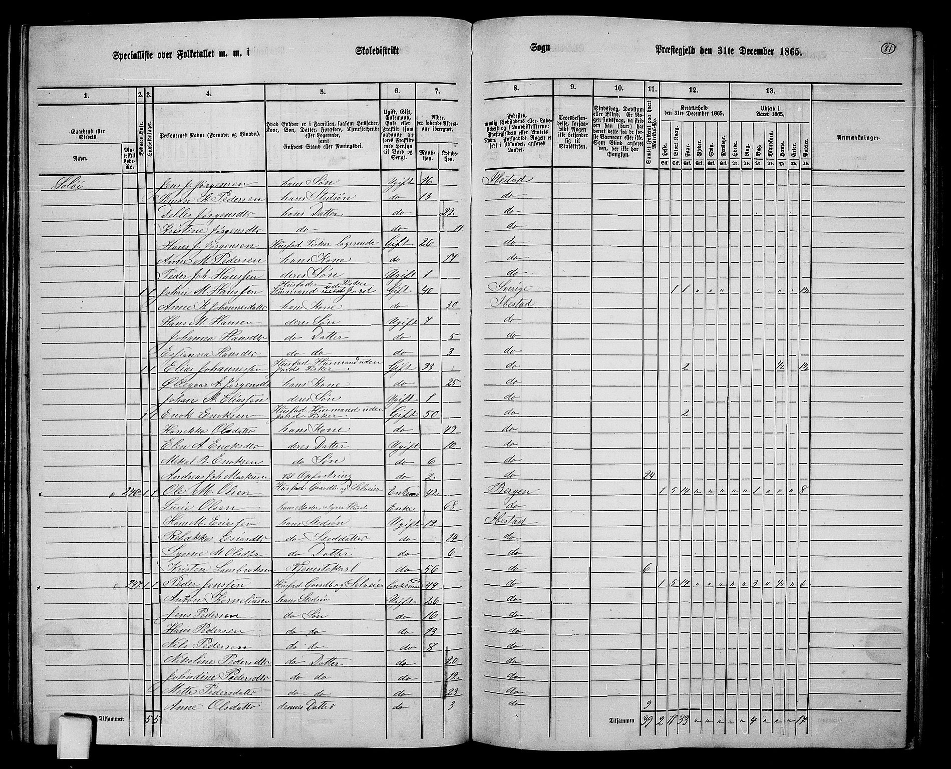 RA, 1865 census for Ibestad, 1865, p. 76