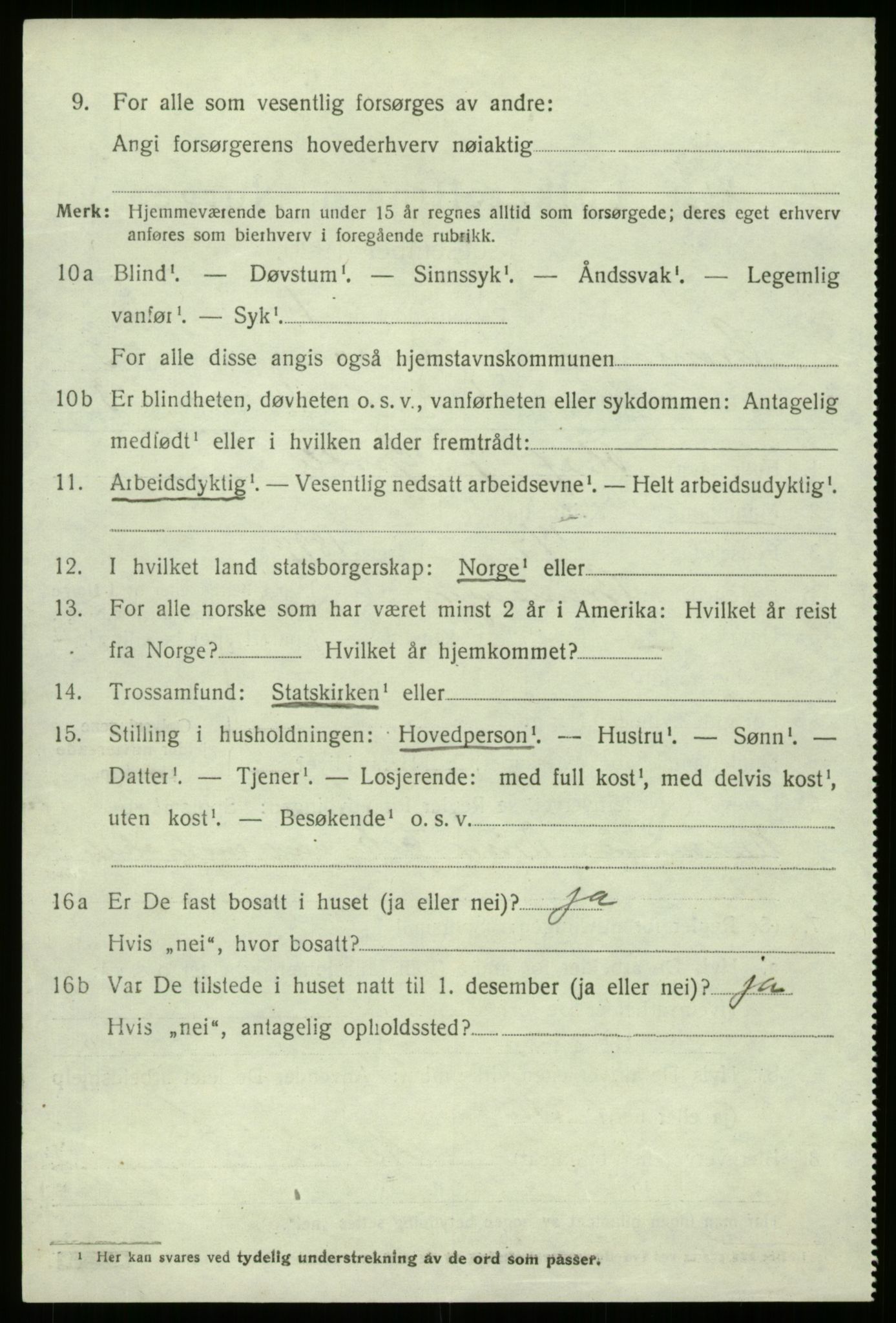 SAB, 1920 census for Bremanger, 1920, p. 2351