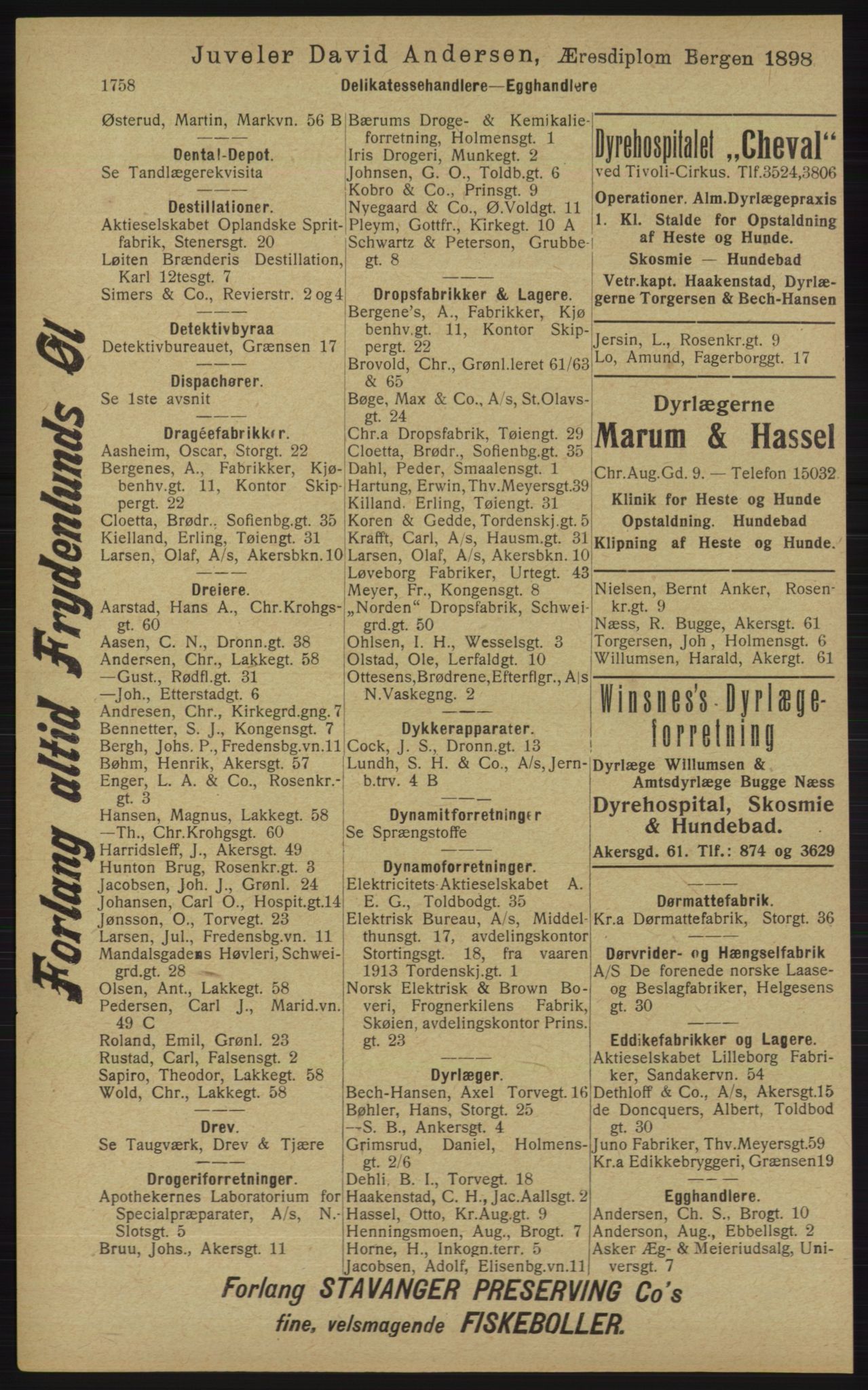 Kristiania/Oslo adressebok, PUBL/-, 1913, p. 1714