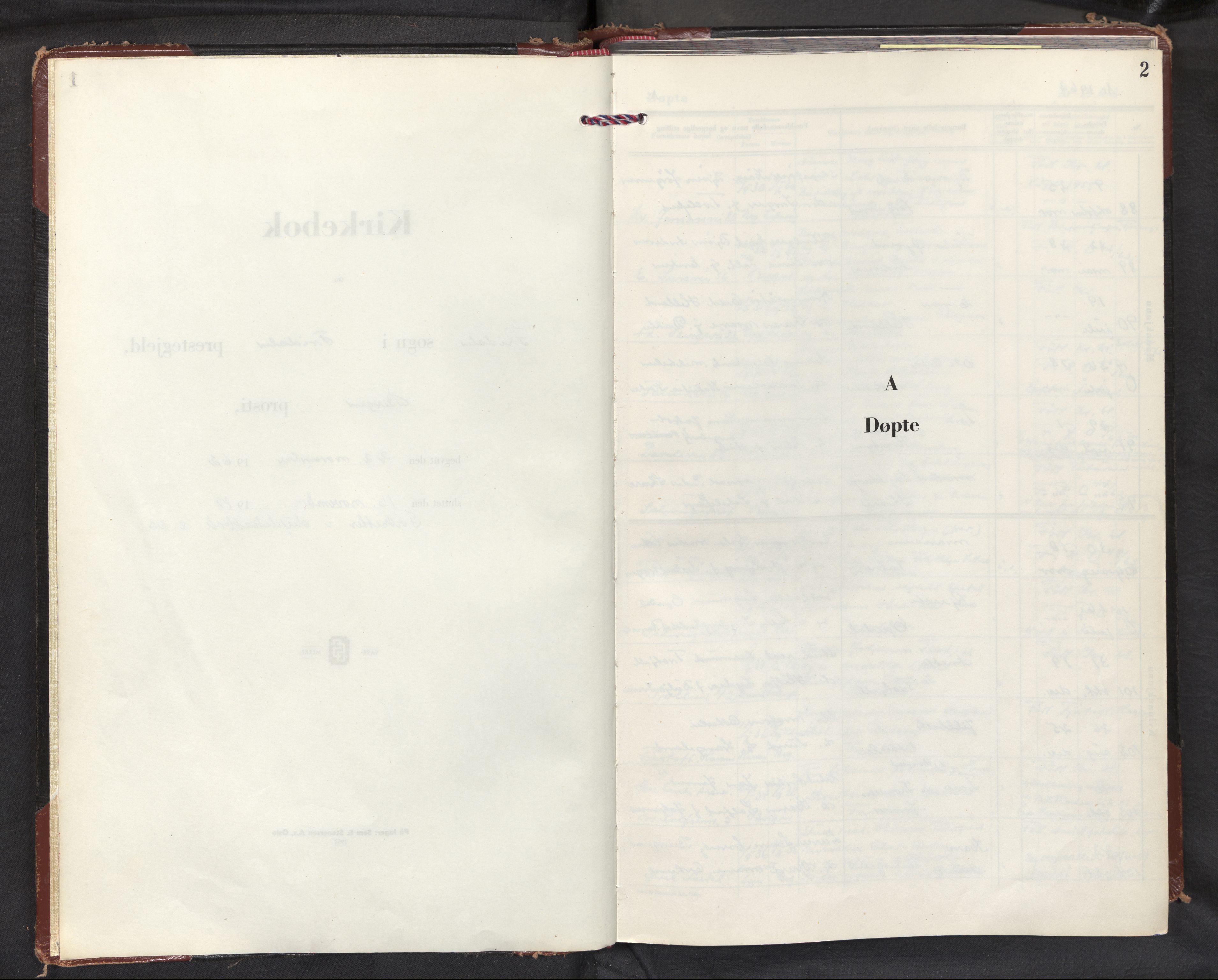 Fridalen sokneprestembete, AV/SAB-A-99933: Parish register (official) no. A 2, 1962-1988, p. 1b-2a