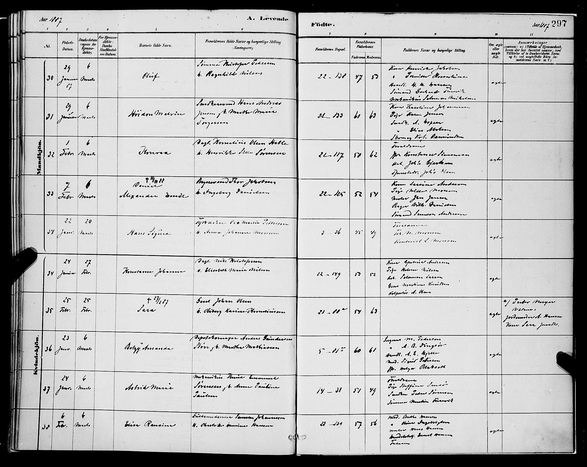 Korskirken sokneprestembete, AV/SAB-A-76101/H/Hab: Parish register (copy) no. B 8, 1878-1887, p. 297