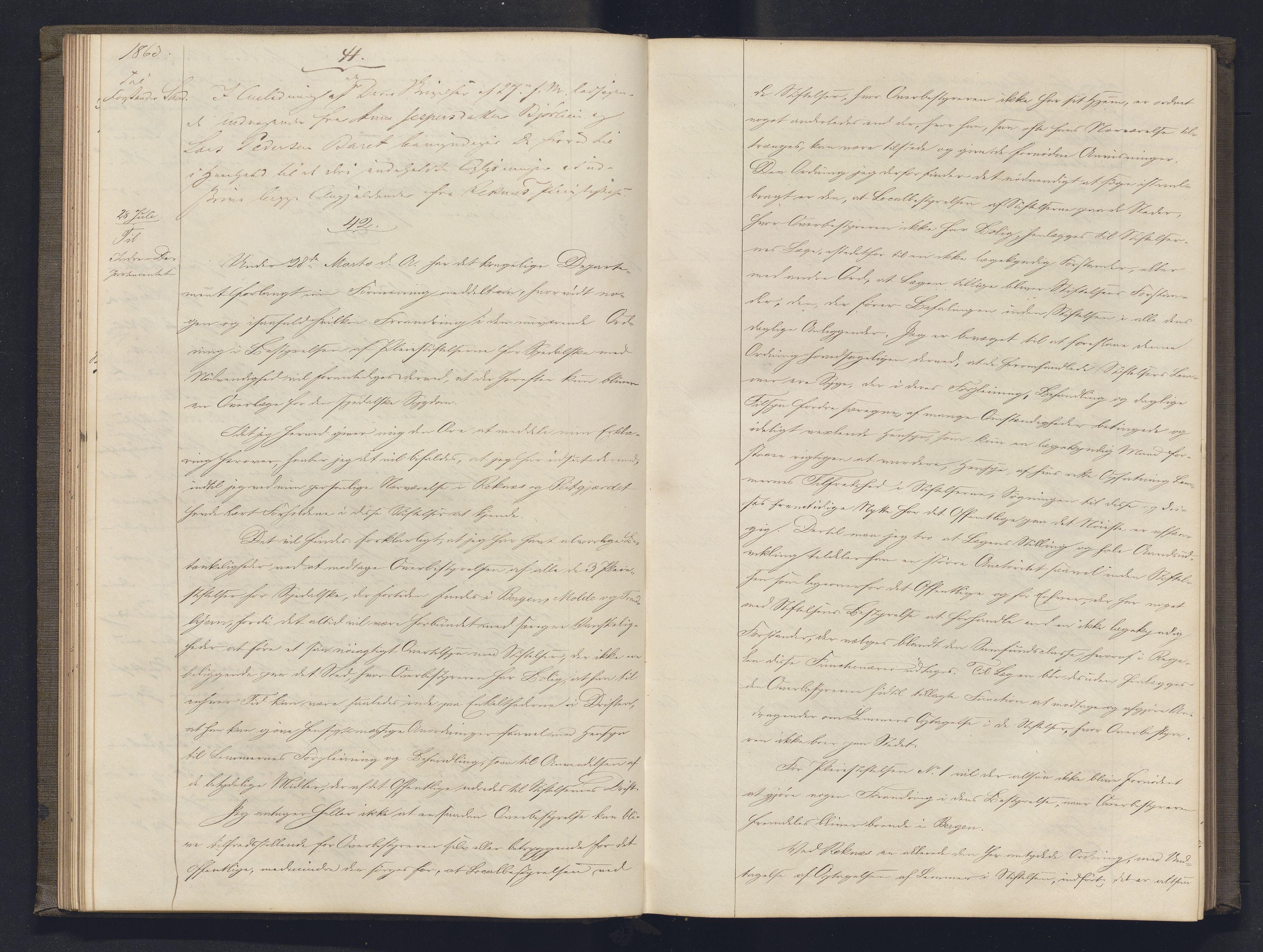 Lepraarkiver - Overlegen for den spedalske sykdom, AV/SAB-A-61001/B.b/L0003: Kopibok, 1862-1865