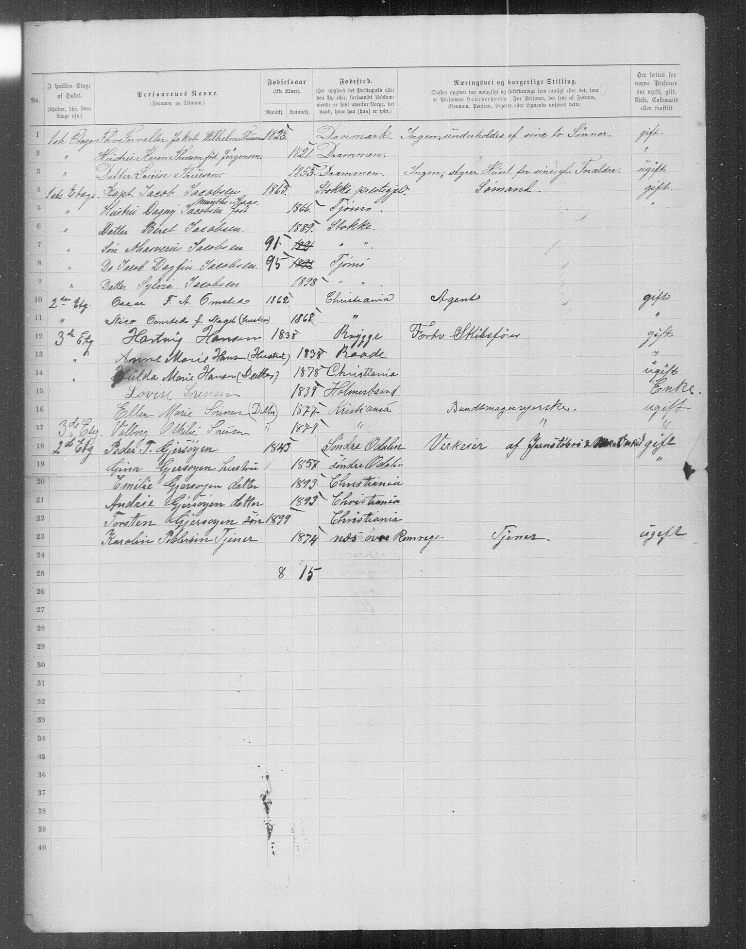 OBA, Municipal Census 1899 for Kristiania, 1899, p. 16699