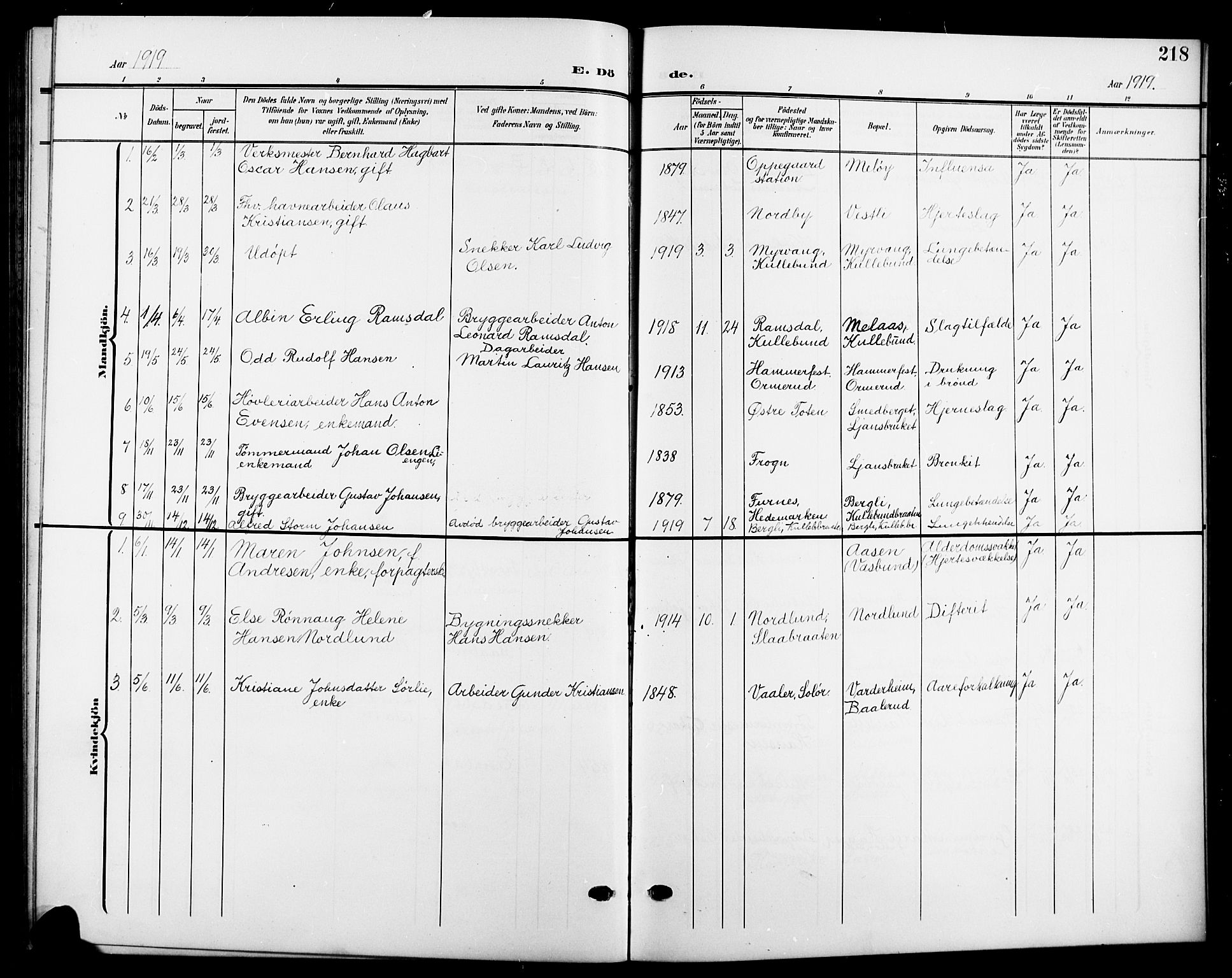 Nesodden prestekontor Kirkebøker, SAO/A-10013/G/Gb/L0001: Parish register (copy) no. II 1, 1905-1924, p. 218
