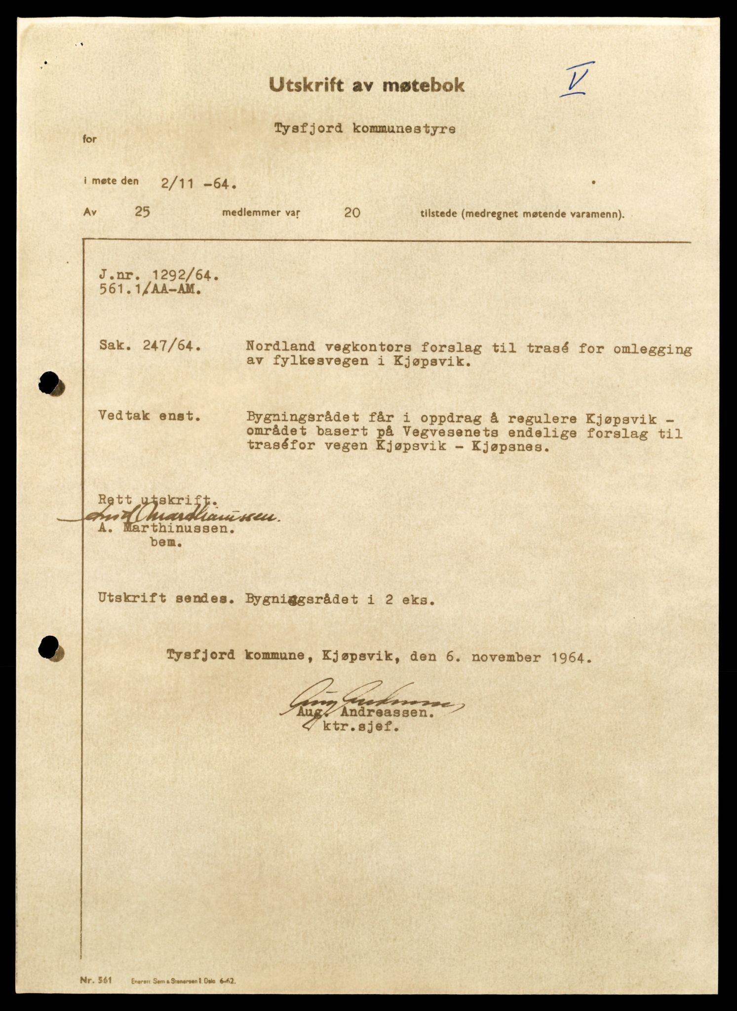 Nordland vegkontor, AV/SAT-A-4181/F/Fa/L0031: Tysfjord/Ballangen/Tjeldsund, 1882-1969, p. 1298