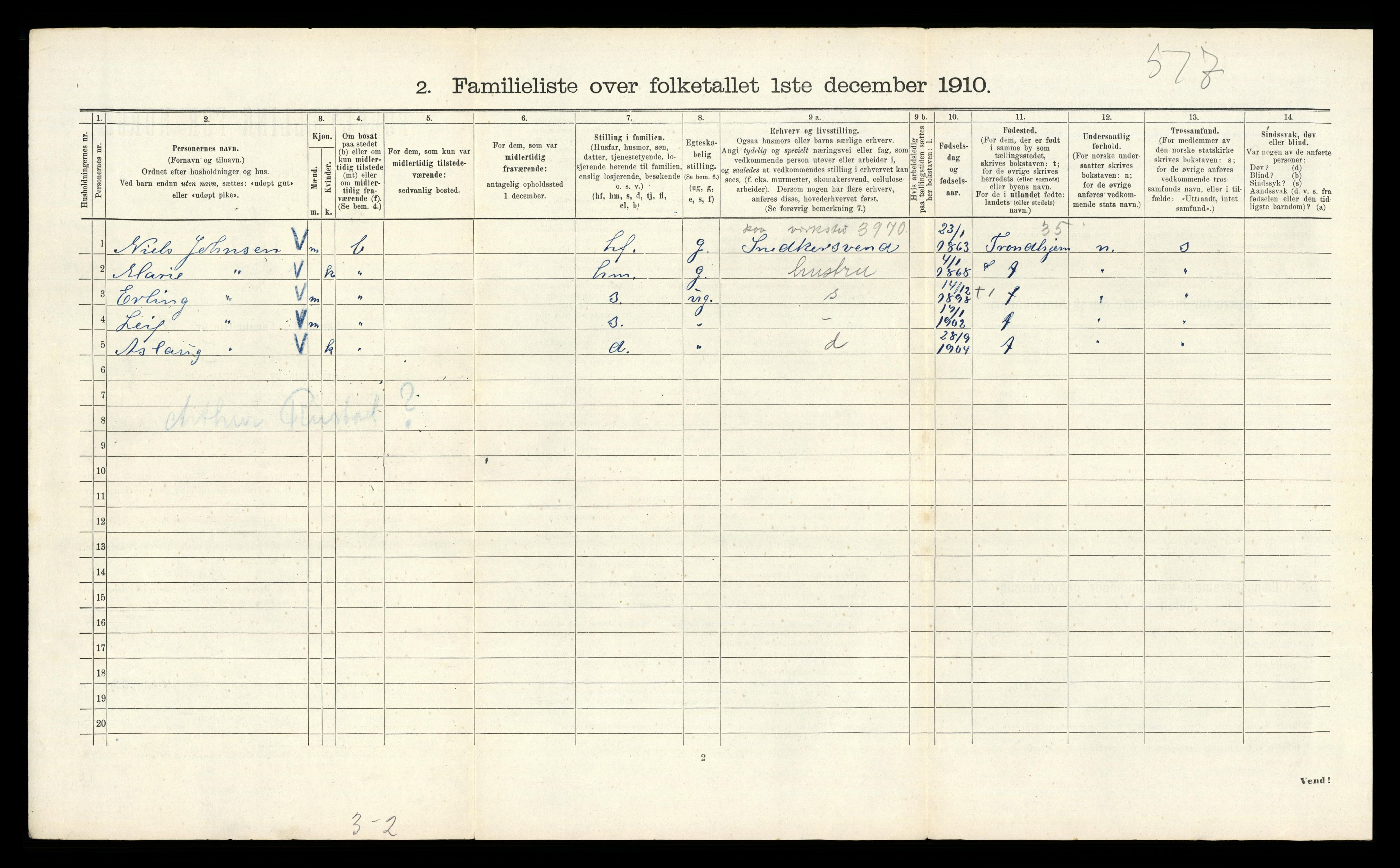 RA, 1910 census for Kristiania, 1910, p. 22082