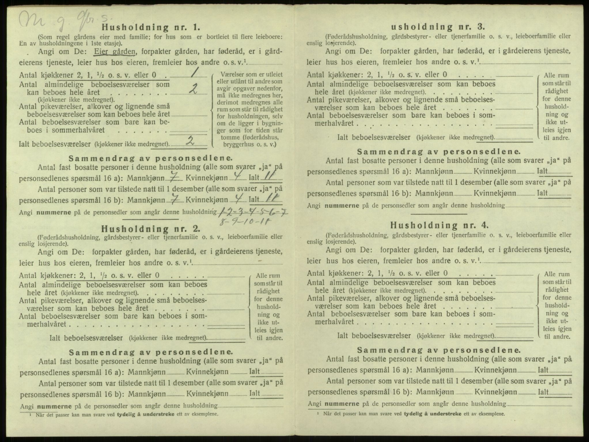 SAB, 1920 census for Alversund, 1920, p. 278