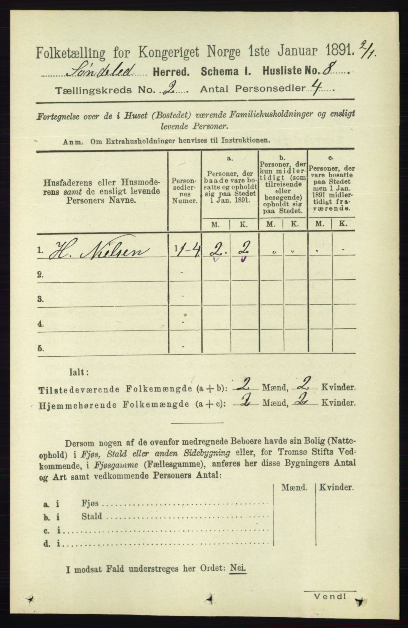 RA, 1891 census for 0913 Søndeled, 1891, p. 359