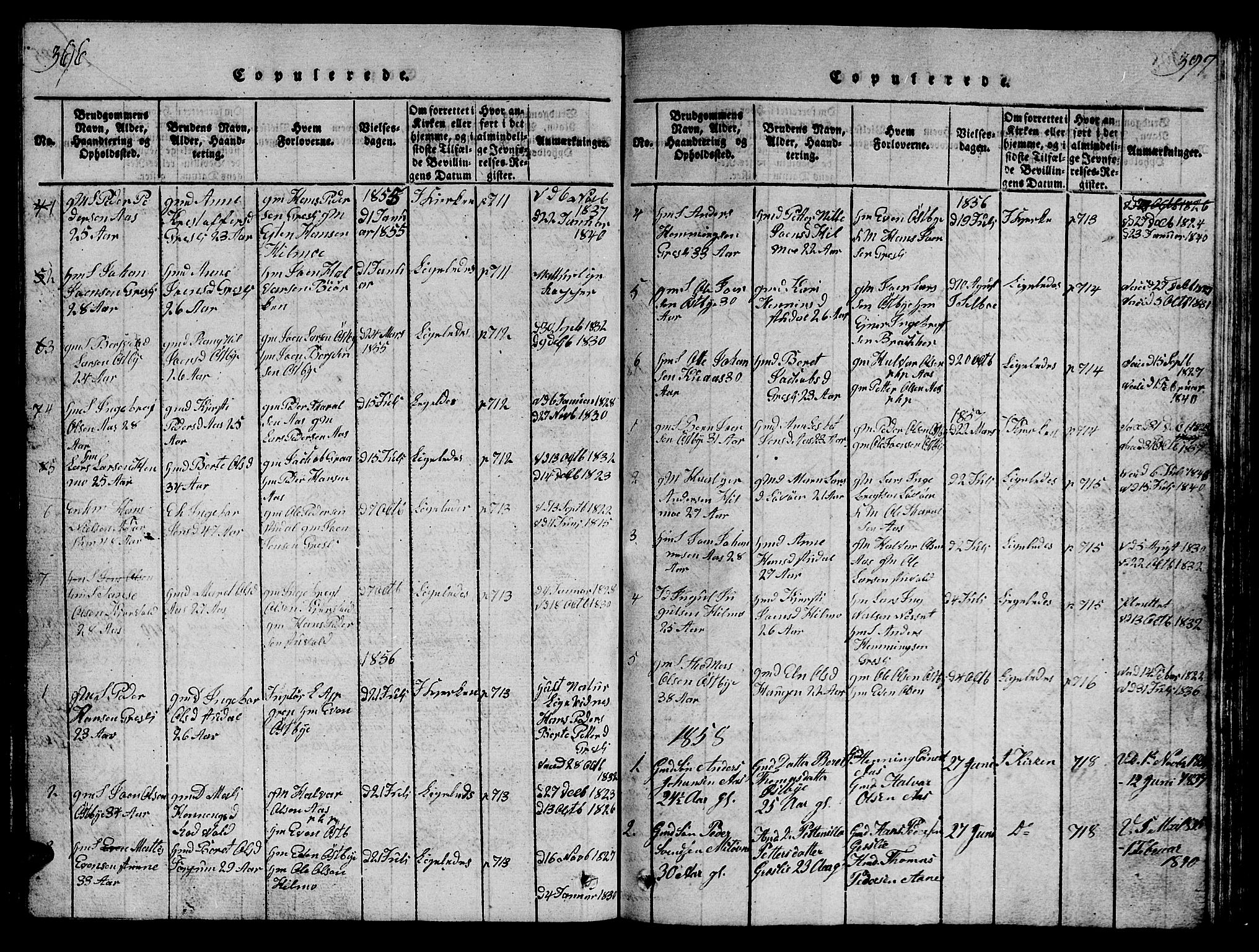 Ministerialprotokoller, klokkerbøker og fødselsregistre - Sør-Trøndelag, AV/SAT-A-1456/698/L1164: Parish register (copy) no. 698C01, 1816-1861, p. 396-397