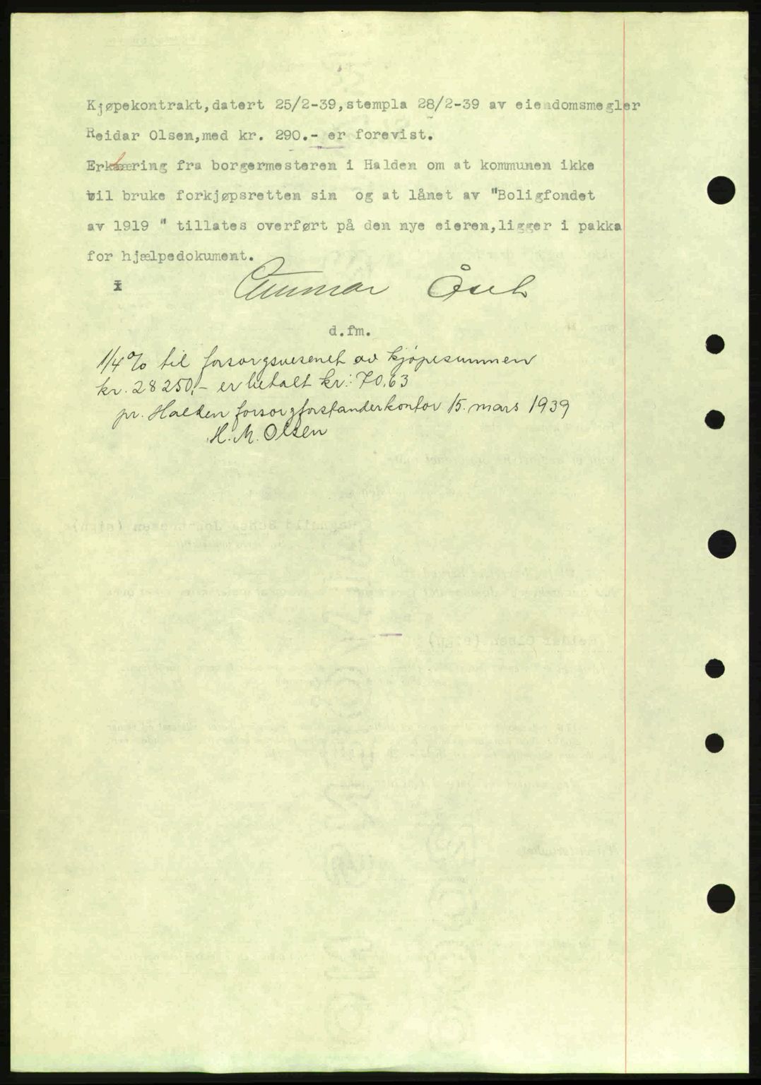 Idd og Marker sorenskriveri, AV/SAO-A-10283/G/Gb/Gbb/L0003: Mortgage book no. A3, 1938-1939, Diary no: : 383/1939