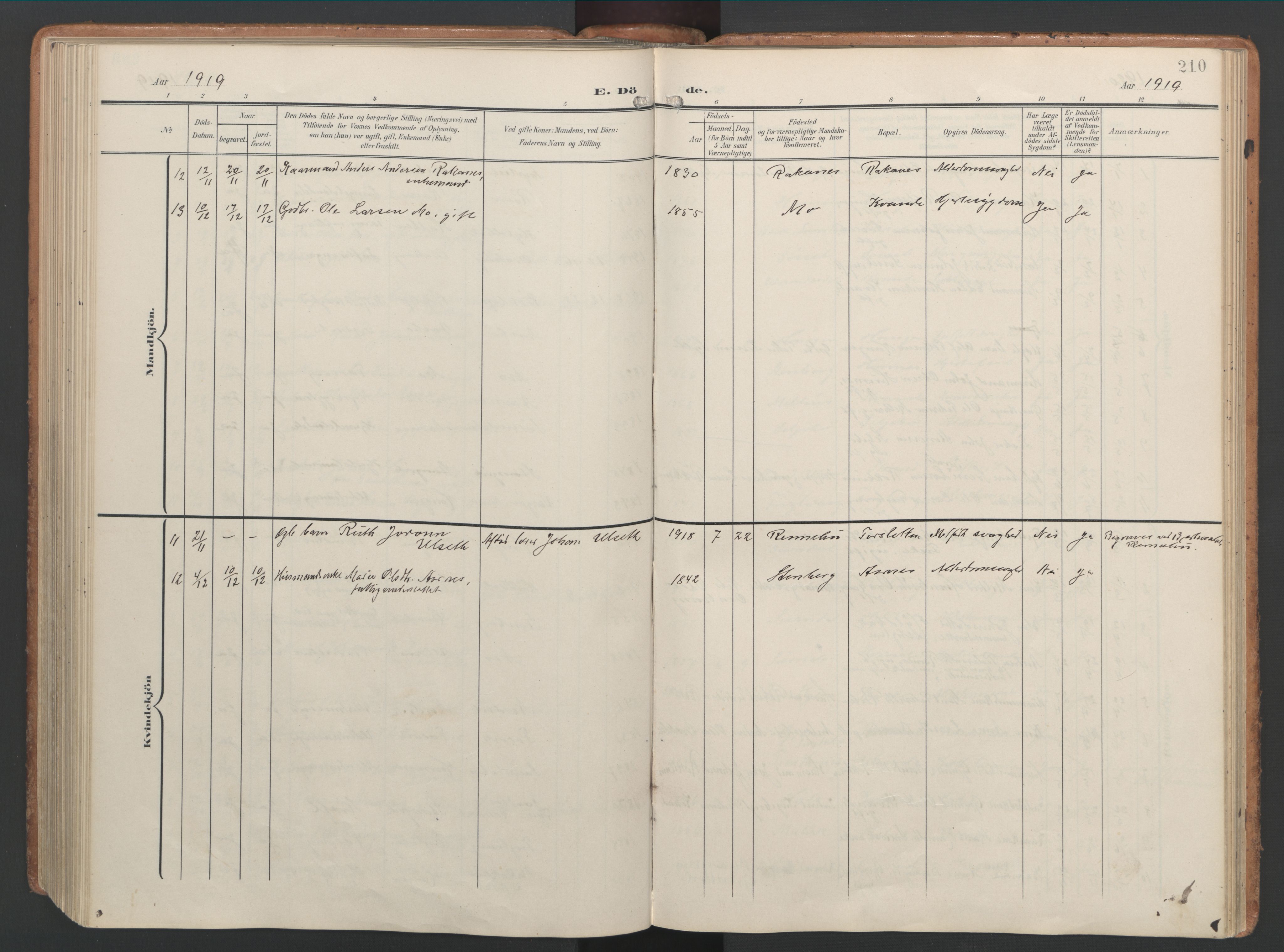 Ministerialprotokoller, klokkerbøker og fødselsregistre - Møre og Romsdal, AV/SAT-A-1454/592/L1030: Parish register (official) no. 592A08, 1901-1925, p. 210