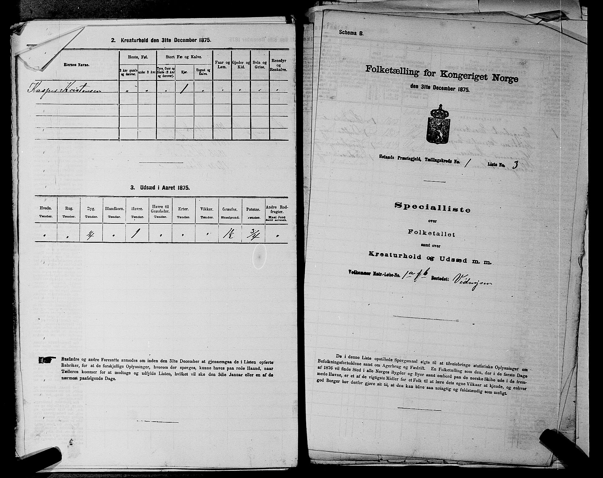 RA, 1875 census for 0221P Høland, 1875, p. 275