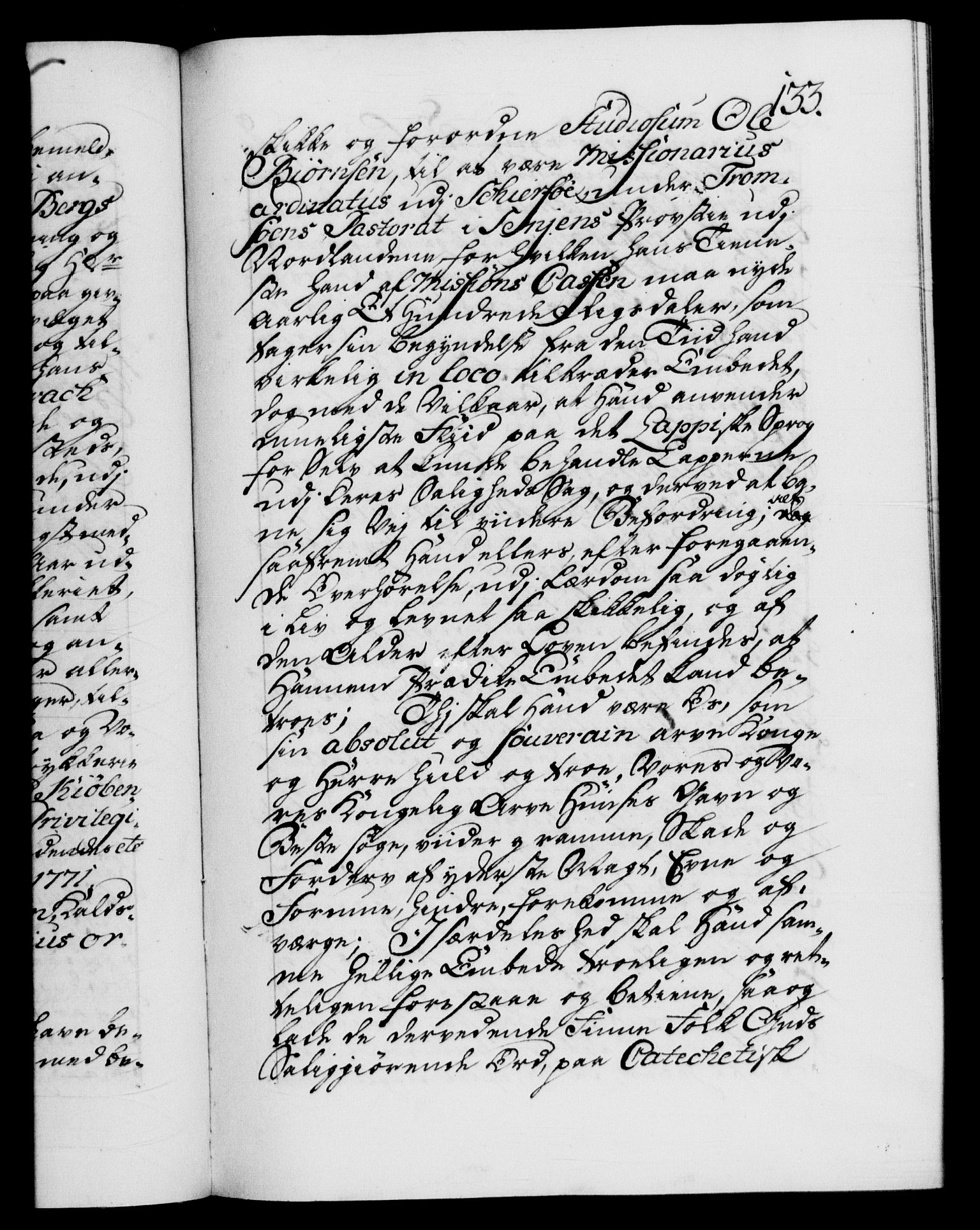 Danske Kanselli 1572-1799, RA/EA-3023/F/Fc/Fca/Fcaa/L0045: Norske registre "Norske eller 3. dept.s åpne brev, 1771-1773, p. 133a