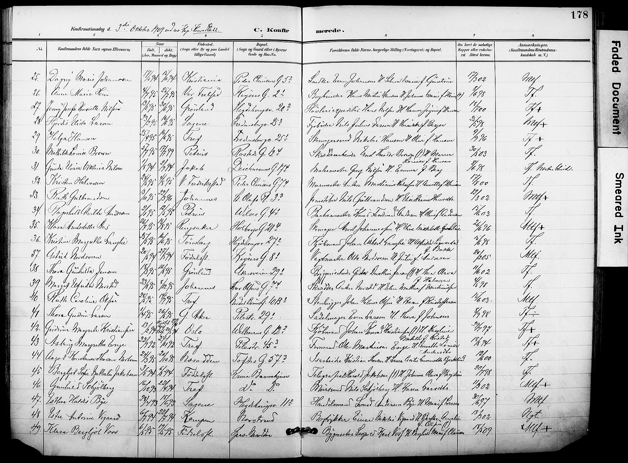 Trefoldighet prestekontor Kirkebøker, AV/SAO-A-10882/F/Fb/L0004: Parish register (official) no. II 4, 1896-1915, p. 178