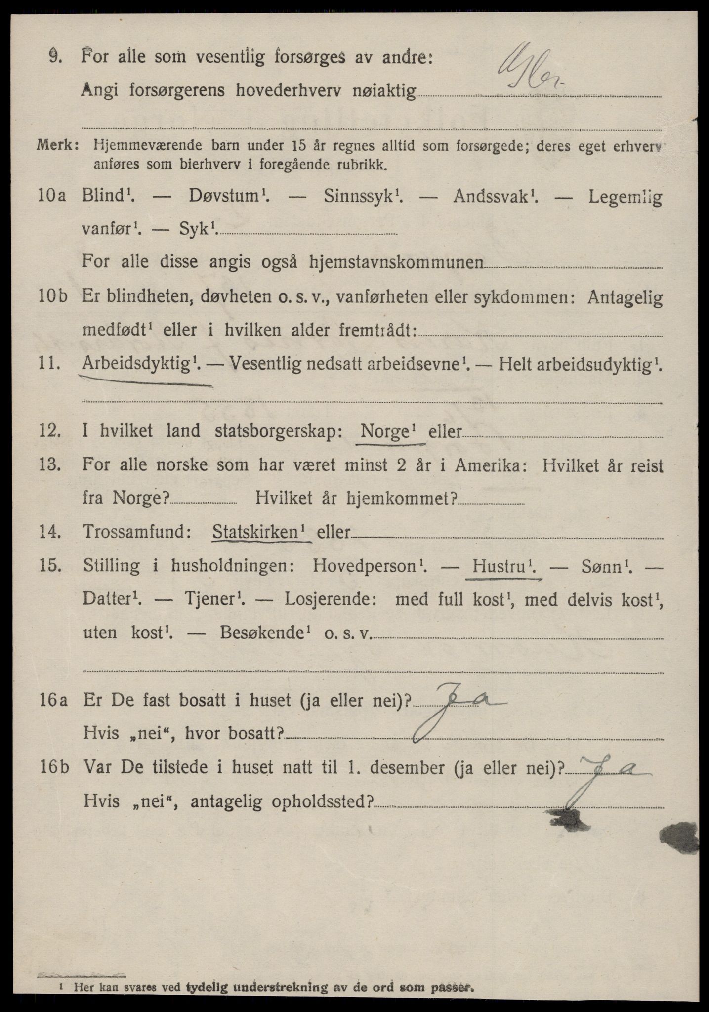 SAT, 1920 census for Borgund, 1920, p. 7047