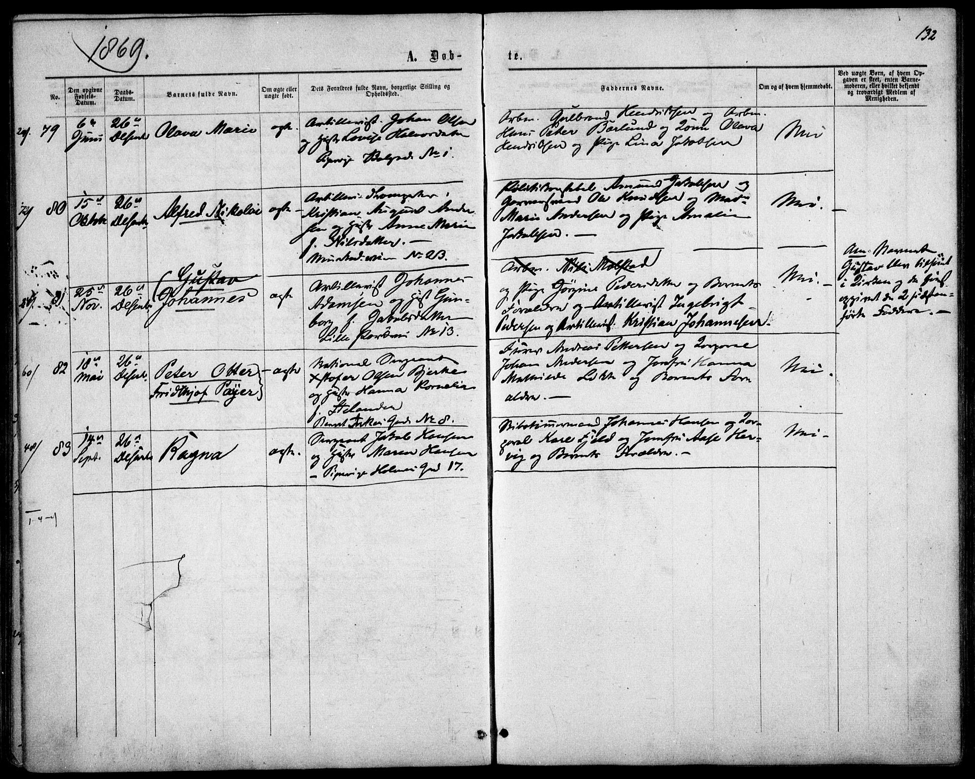 Garnisonsmenigheten Kirkebøker, AV/SAO-A-10846/F/Fa/L0010: Parish register (official) no. 10, 1859-1869, p. 132