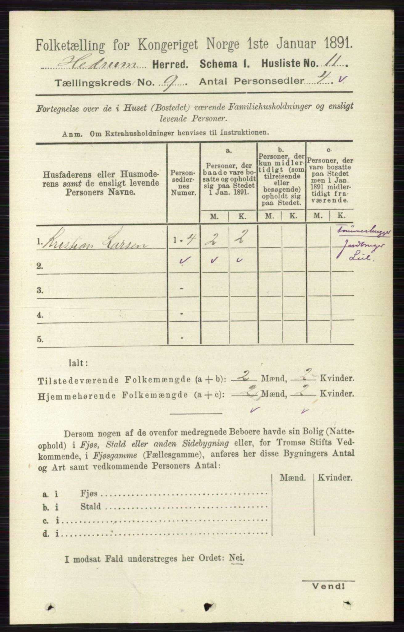 RA, 1891 census for 0727 Hedrum, 1891, p. 3859