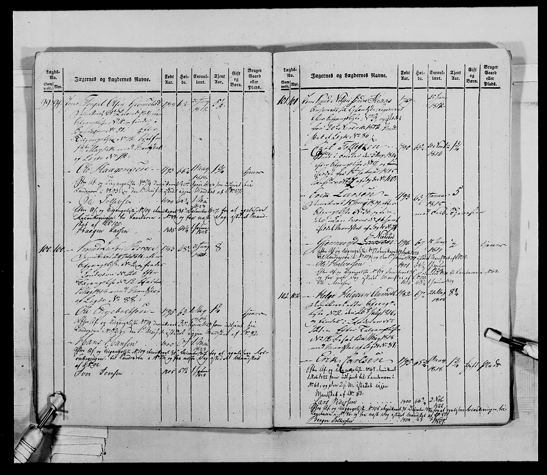 Generalitets- og kommissariatskollegiet, Det kongelige norske kommissariatskollegium, AV/RA-EA-5420/E/Eh/L0027: Skiløperkompaniene, 1812-1832, p. 537