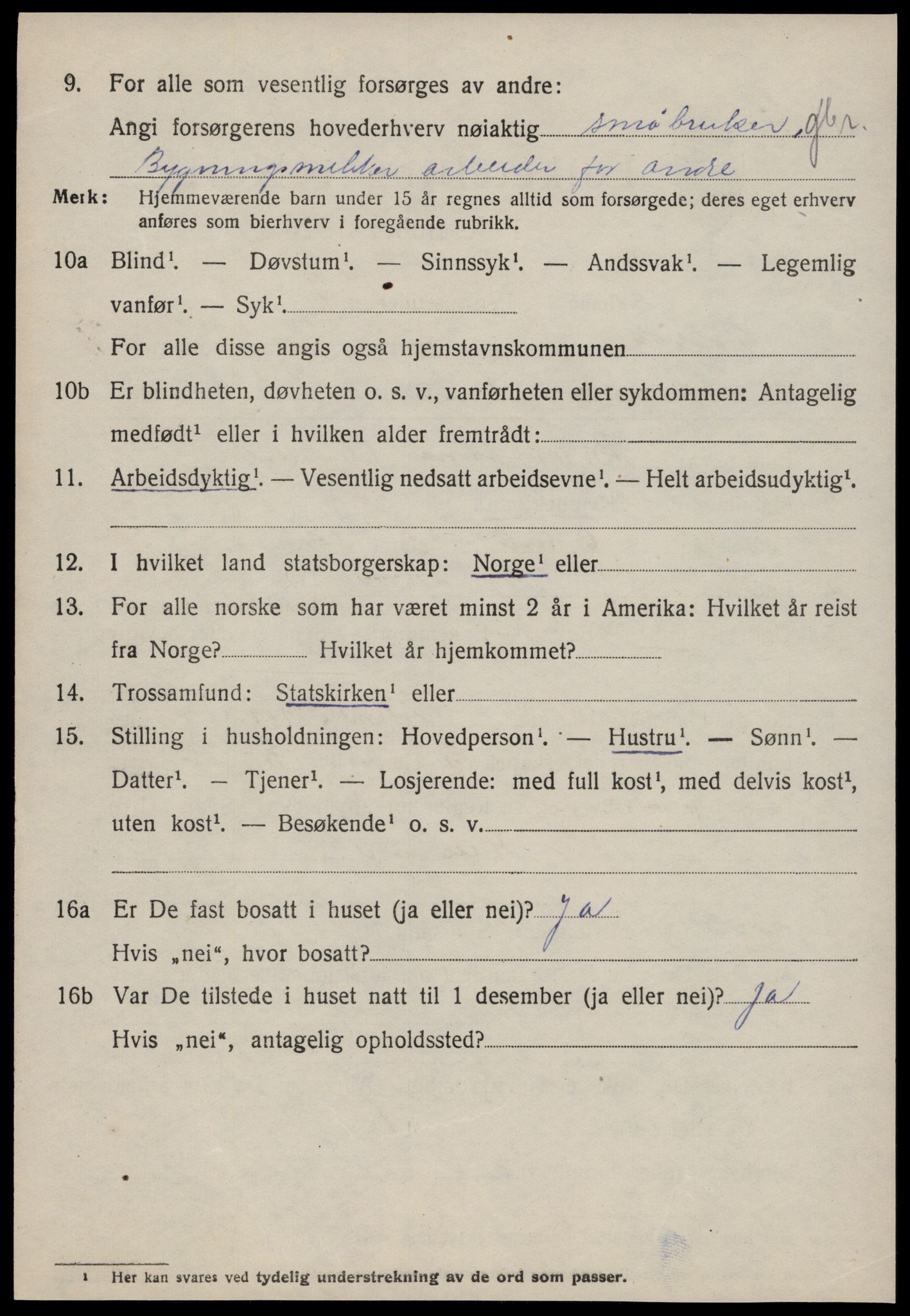 SAT, 1920 census for Bolsøy, 1920, p. 9870