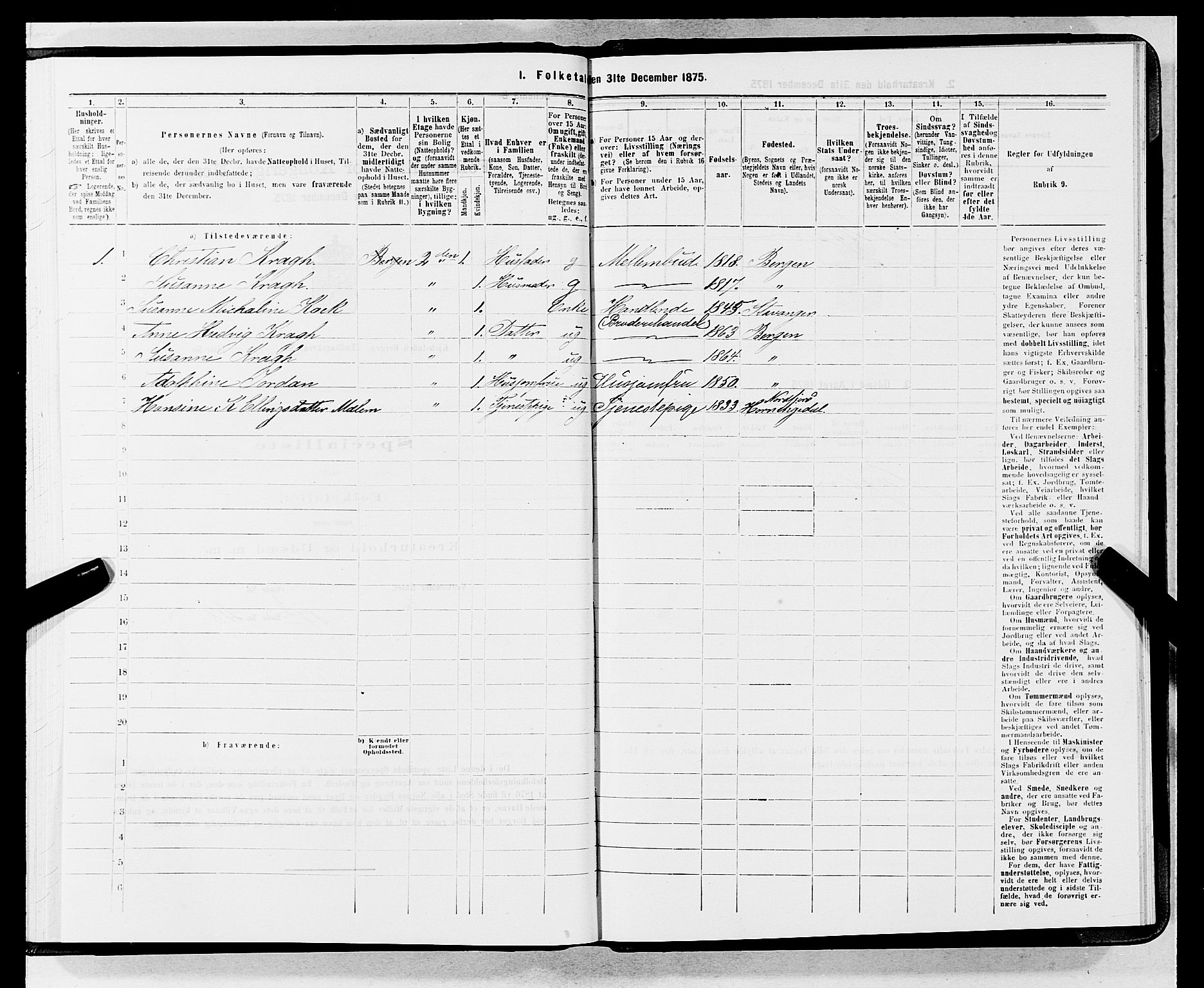 SAB, 1875 census for 1301 Bergen, 1875, p. 3851