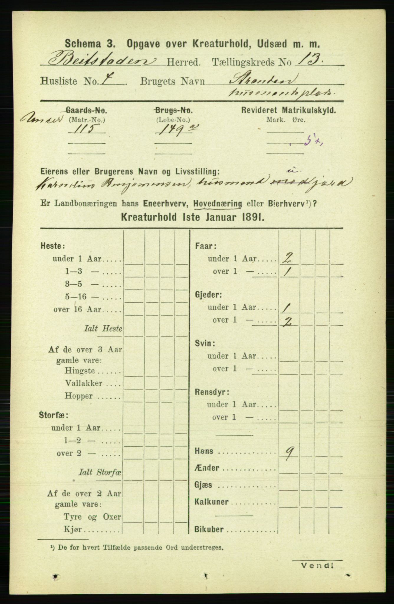 RA, 1891 census for 1727 Beitstad, 1891, p. 6473