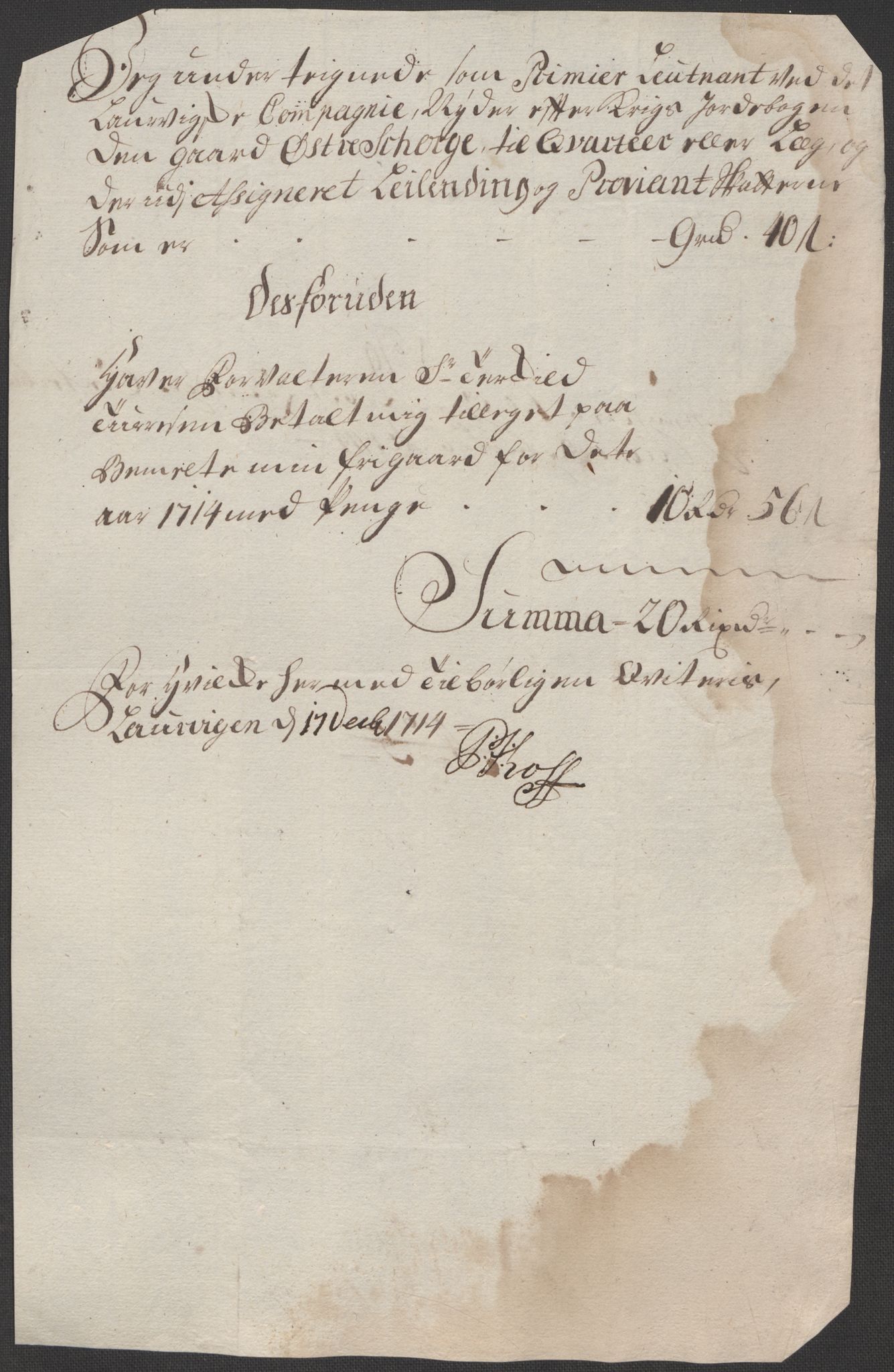 Rentekammeret inntil 1814, Reviderte regnskaper, Fogderegnskap, RA/EA-4092/R33/L1986: Fogderegnskap Larvik grevskap, 1714-1715, p. 202