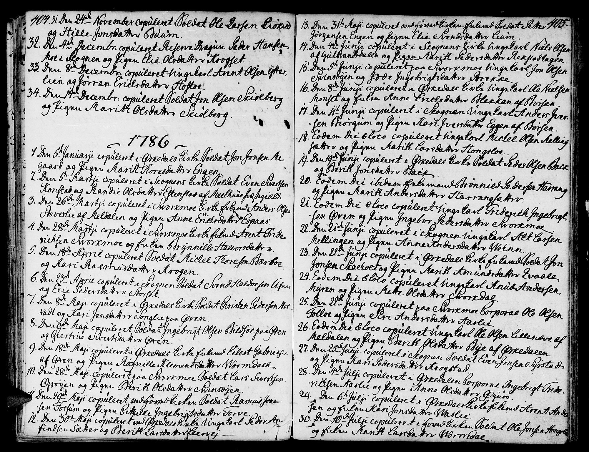 Ministerialprotokoller, klokkerbøker og fødselsregistre - Sør-Trøndelag, SAT/A-1456/668/L0802: Parish register (official) no. 668A02, 1776-1799, p. 404-405