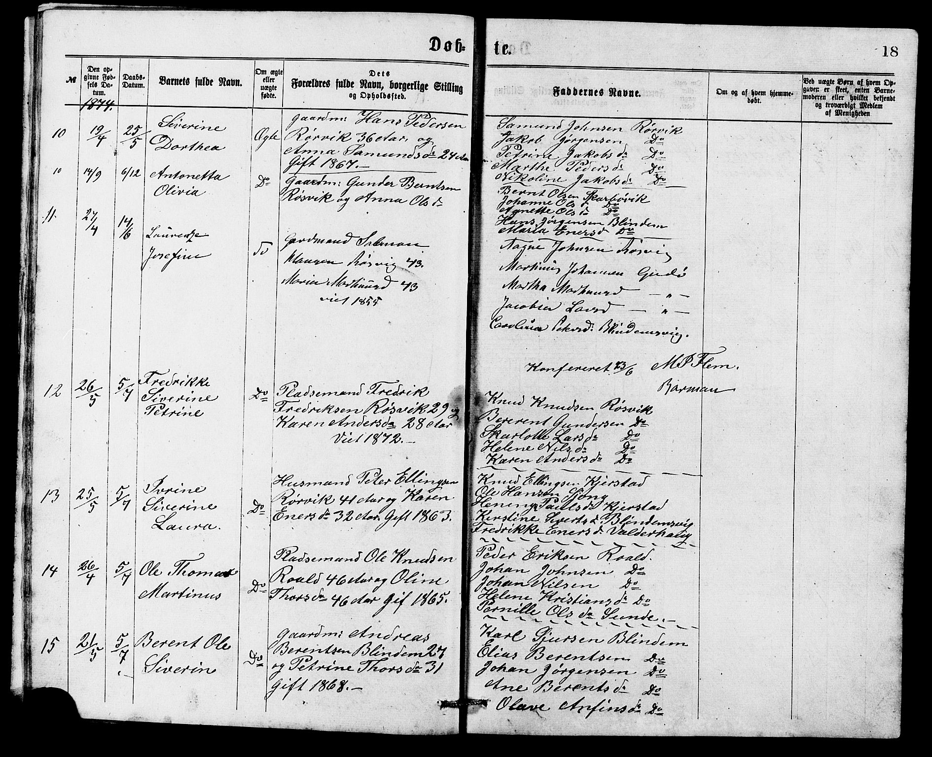 Ministerialprotokoller, klokkerbøker og fødselsregistre - Møre og Romsdal, AV/SAT-A-1454/537/L0521: Parish register (copy) no. 537C02, 1869-1888, p. 18